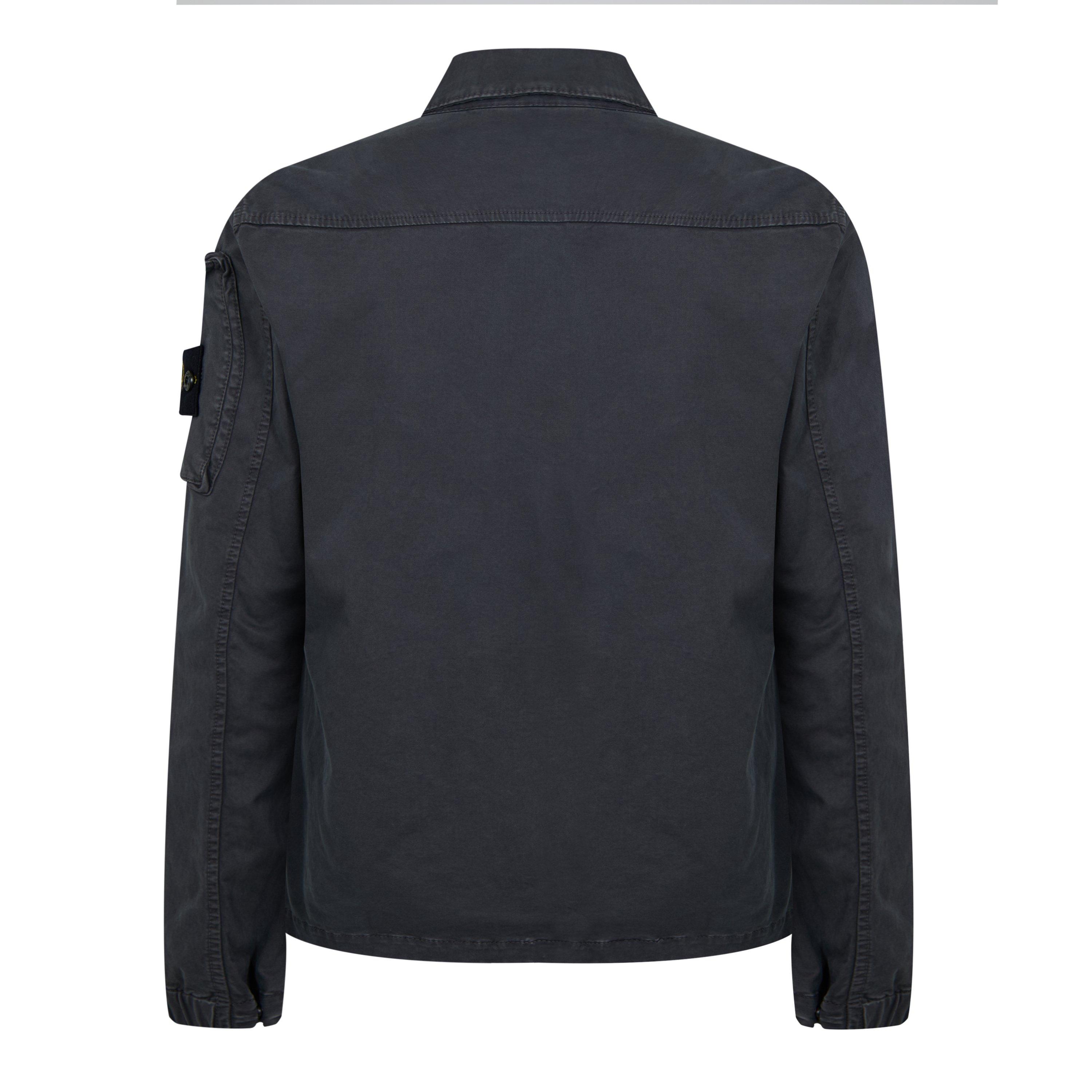 Antracite V0165 - Stone Island - Men's  Compass Twill Cotton Overshirt - 2