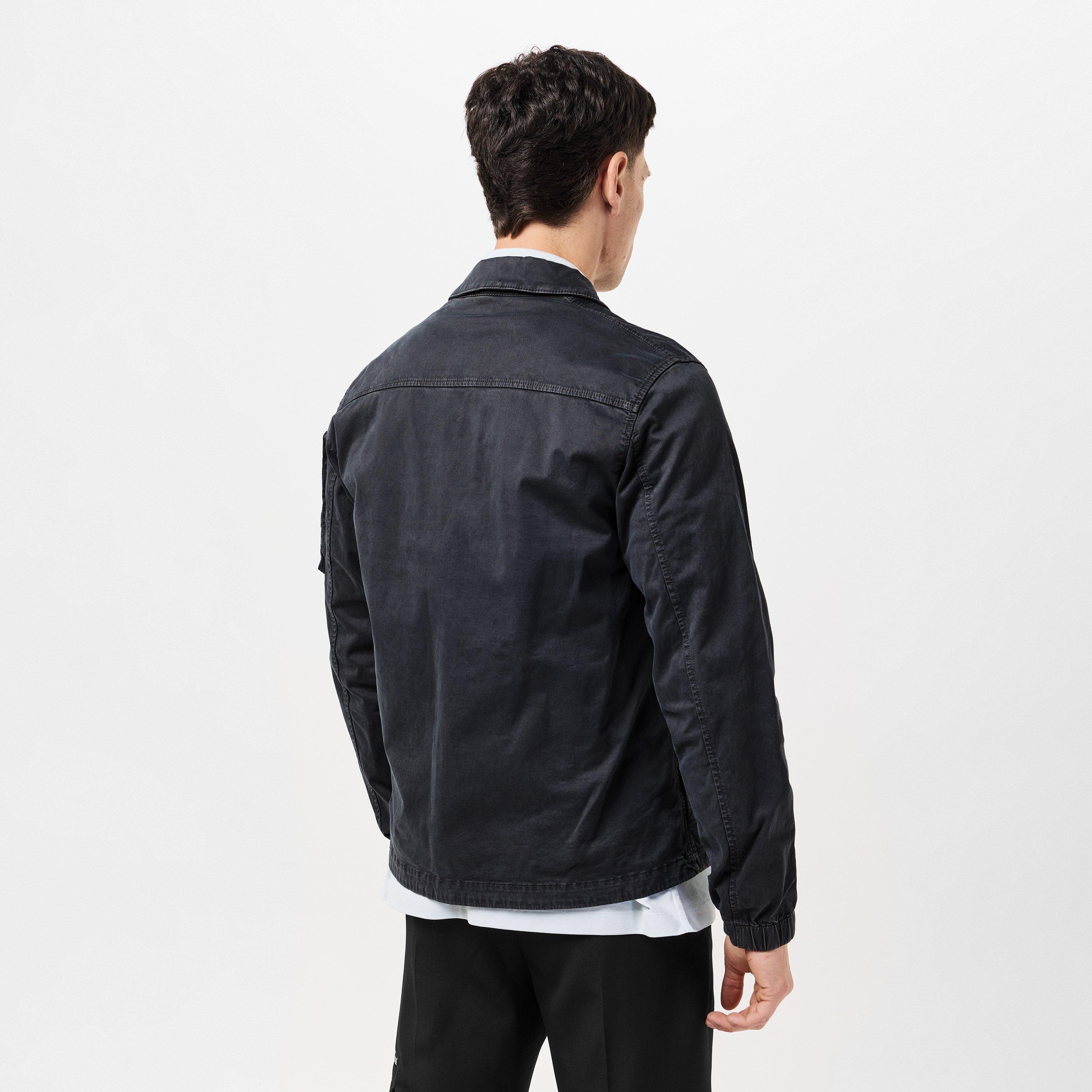 Antracite V0165 - Stone Island - Men's  Compass Twill Cotton Overshirt - 4