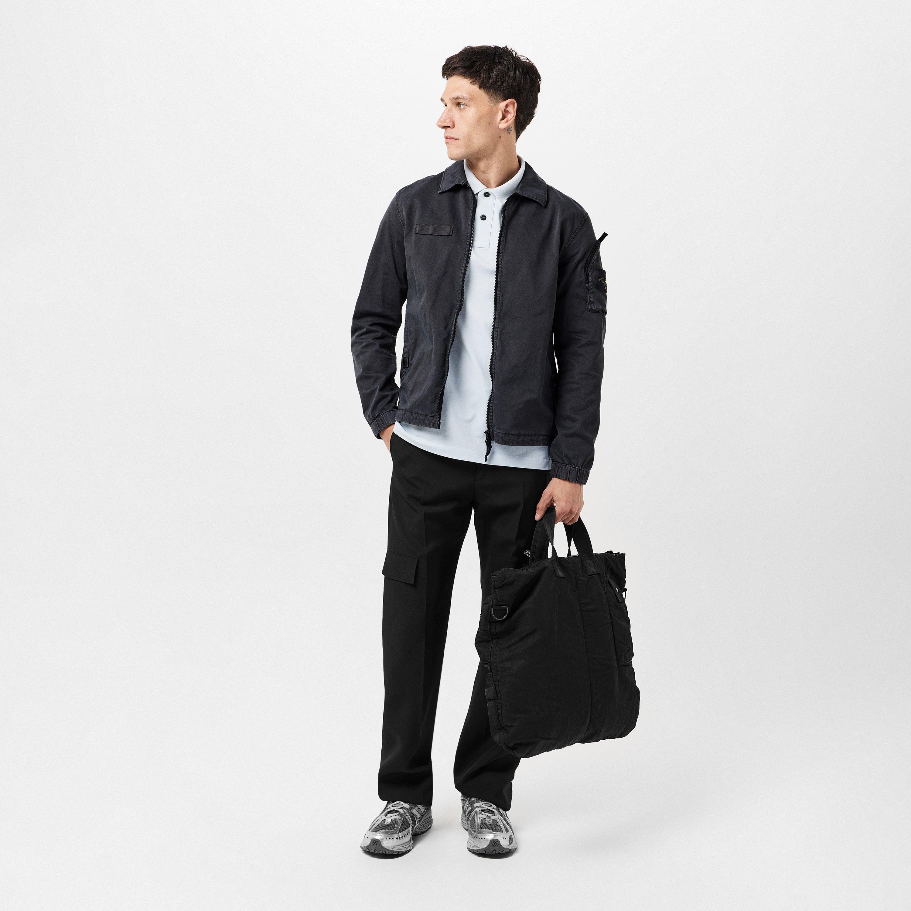 Antracite V0165 - Stone Island - Men's  Compass Twill Cotton Overshirt - 6