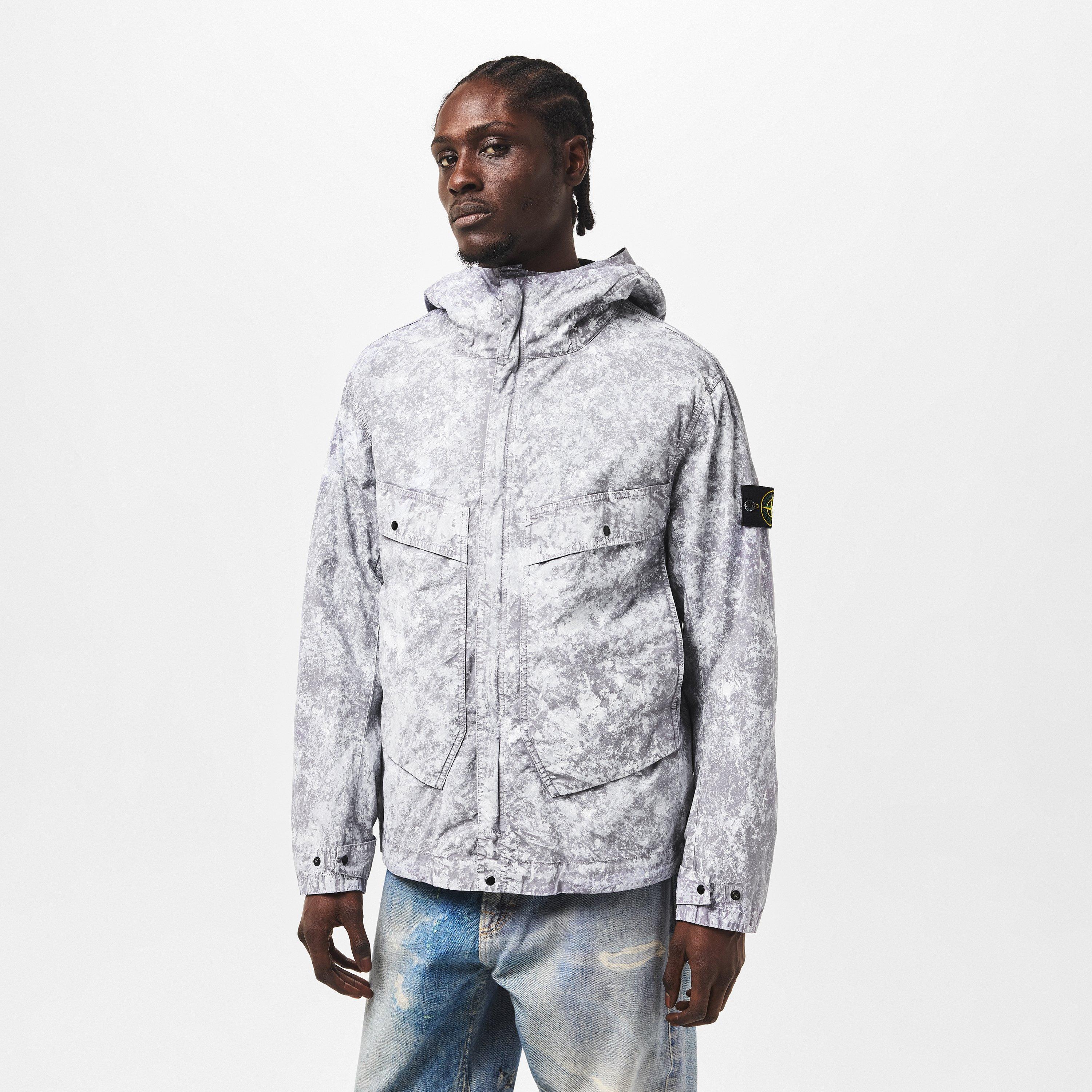 G Perla V0061 - Stone Island - Men's Tela Water Resistant Cotton Hooded Long Sleeve Parka - 3