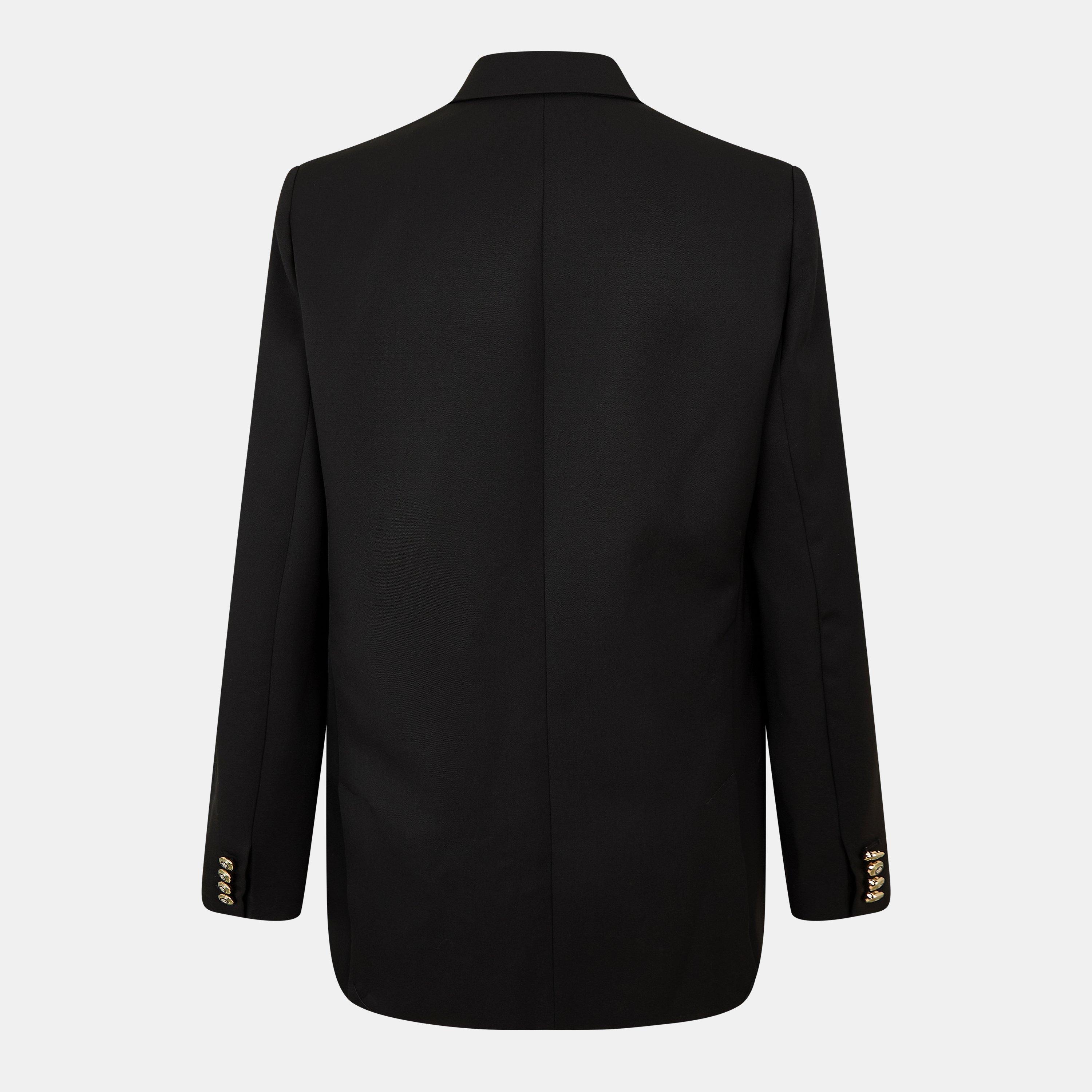 Black - Casablanca - Women's Double Breasted Evening Wool Long Sleeve Blazer - 2