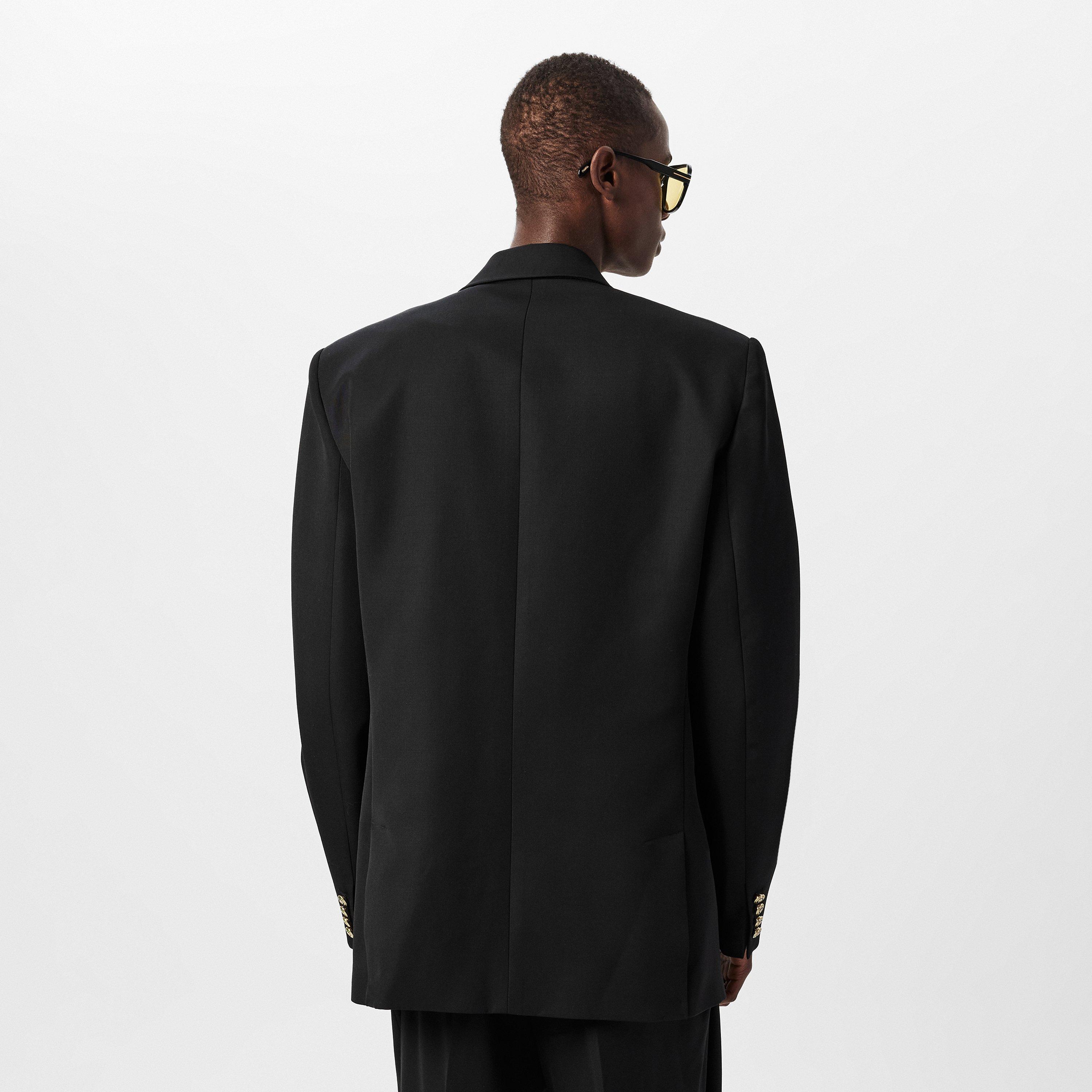 Black - Casablanca - Women's Double Breasted Evening Wool Long Sleeve Blazer - 4