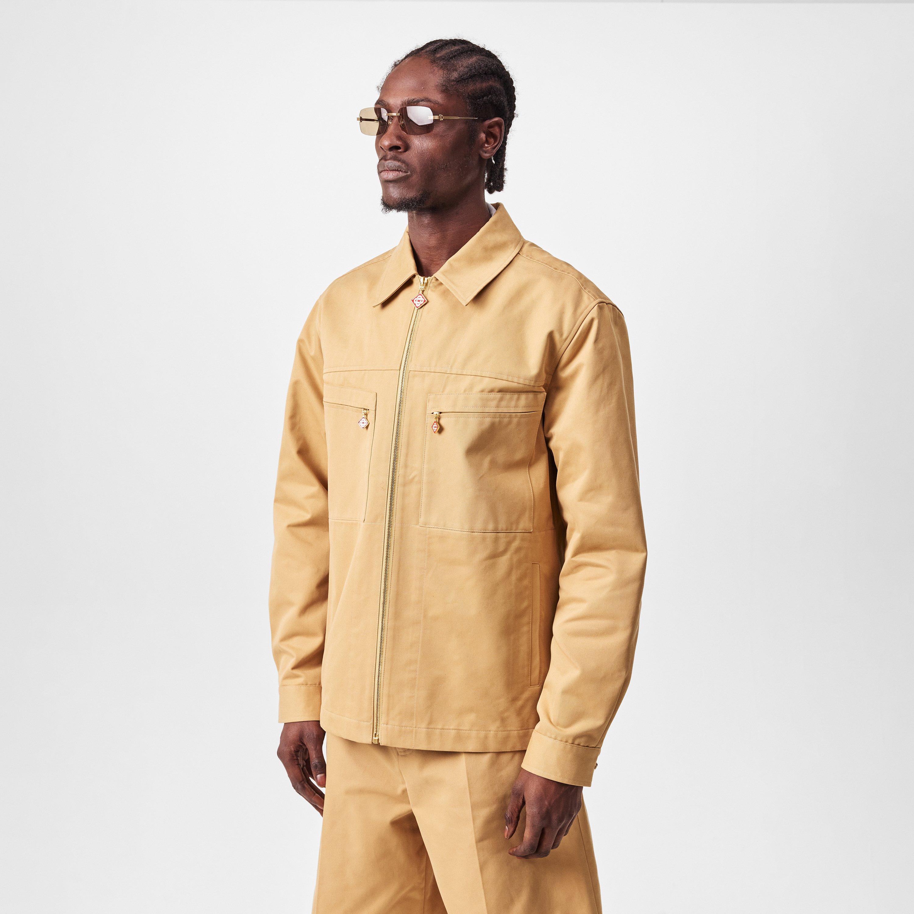 Beige - Casablanca - Men's Work Zipped Harrington Jacket - 3