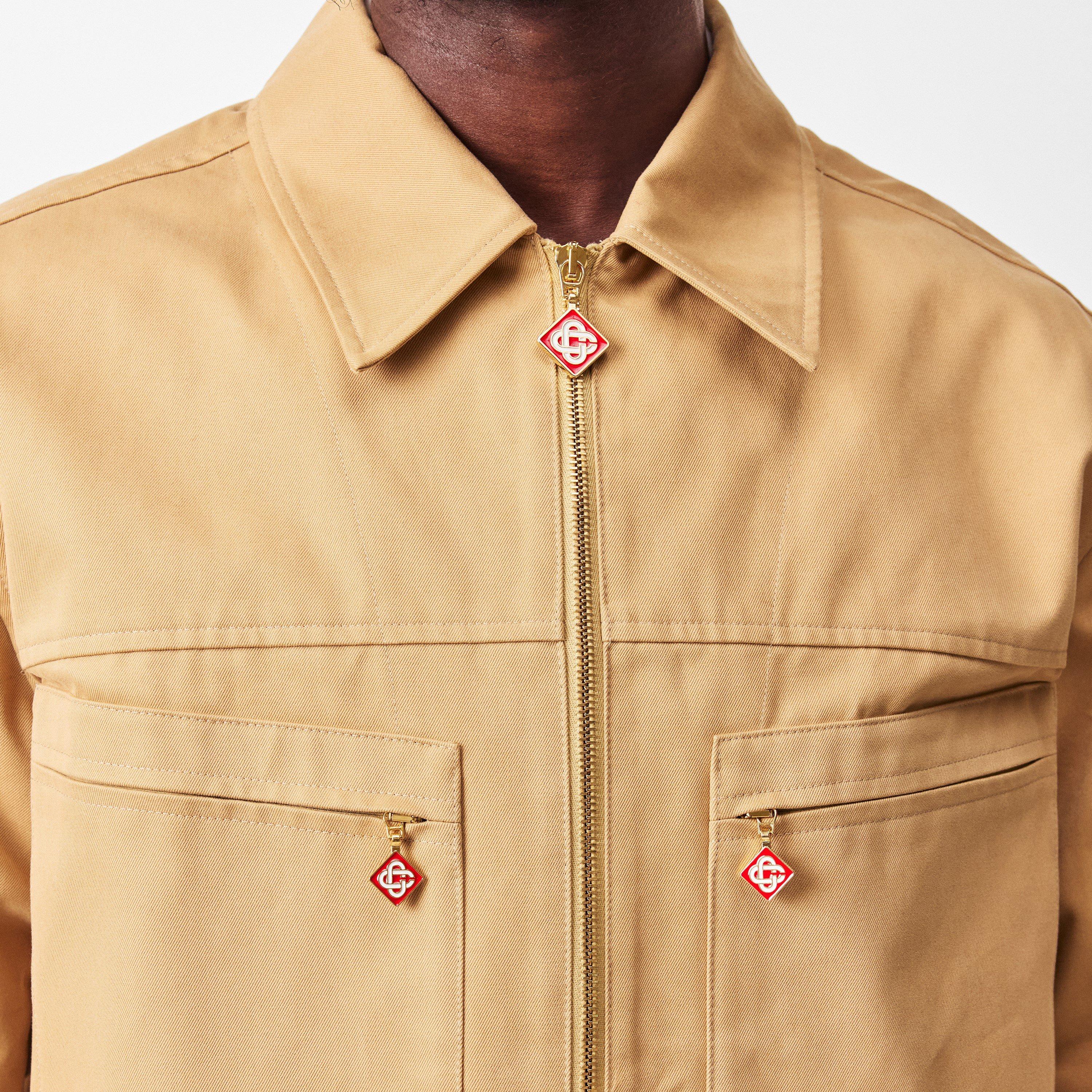 Beige - Casablanca - Men's Work Zipped Harrington Jacket - 5