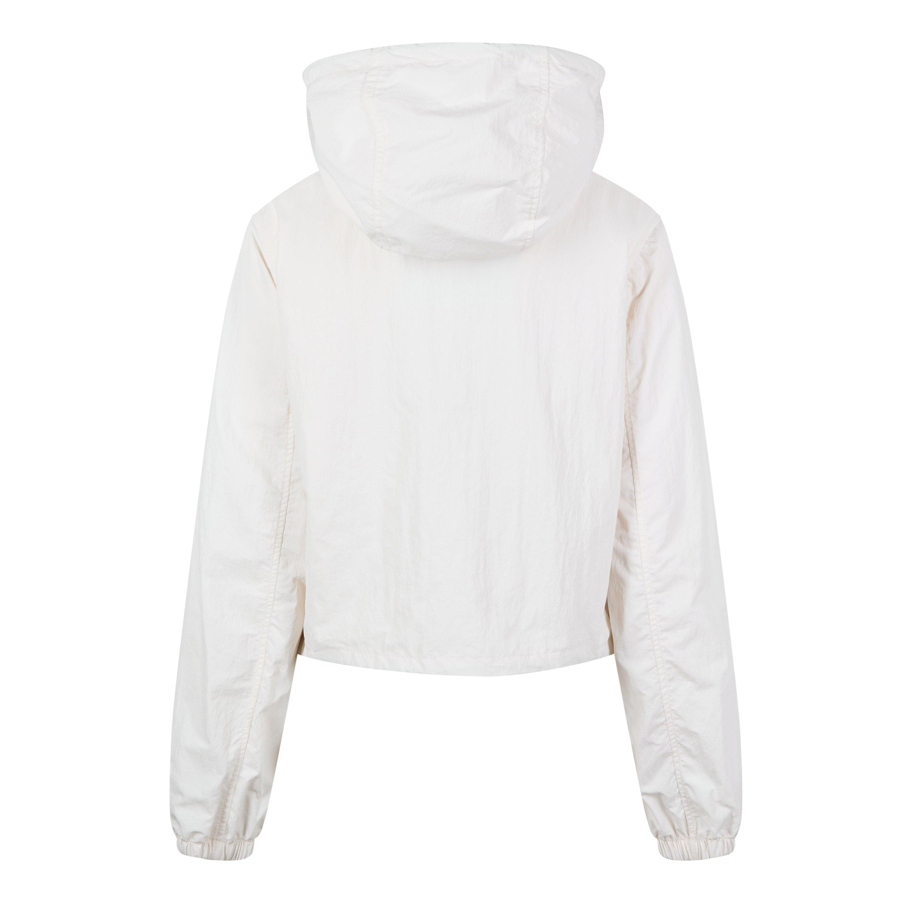 White/Blue - Burberry - Women's Equestrian Knight Design Cropped Hooded Softshell Jacket - 2