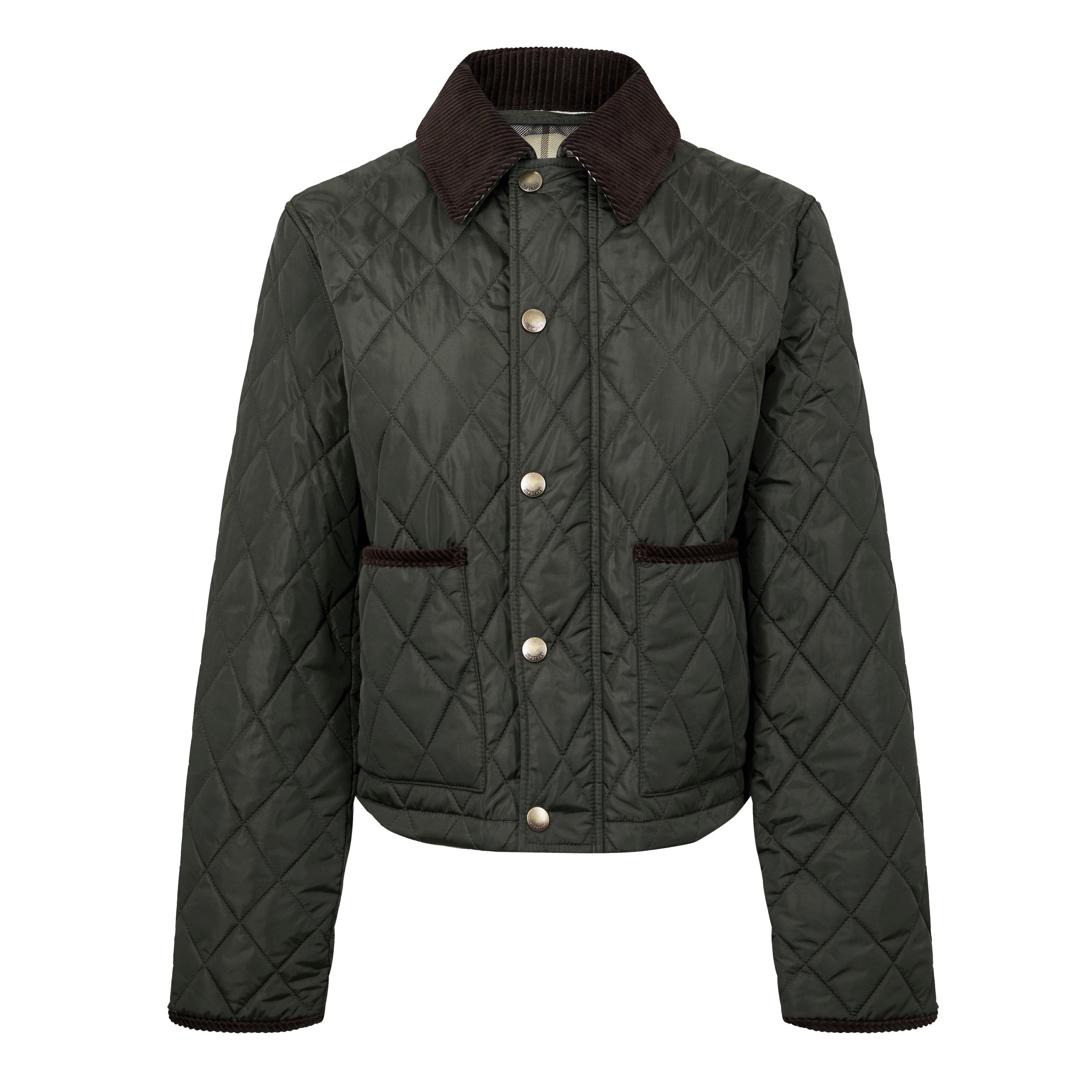 Shale - Burberry - Women's Cropped Diamond Quilted Jacket - 5