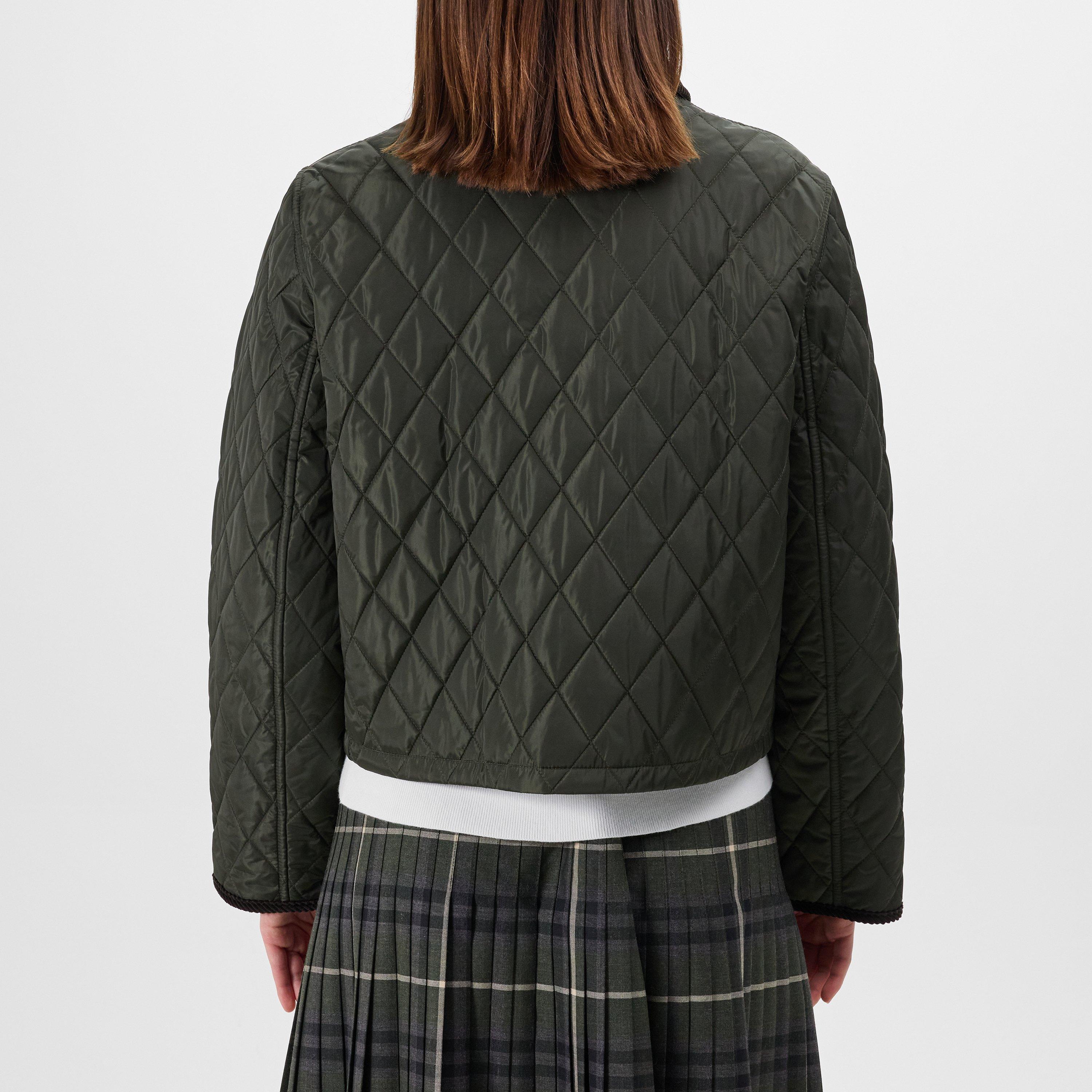 Shale - Burberry - Women's Cropped Diamond Quilted Jacket - 3