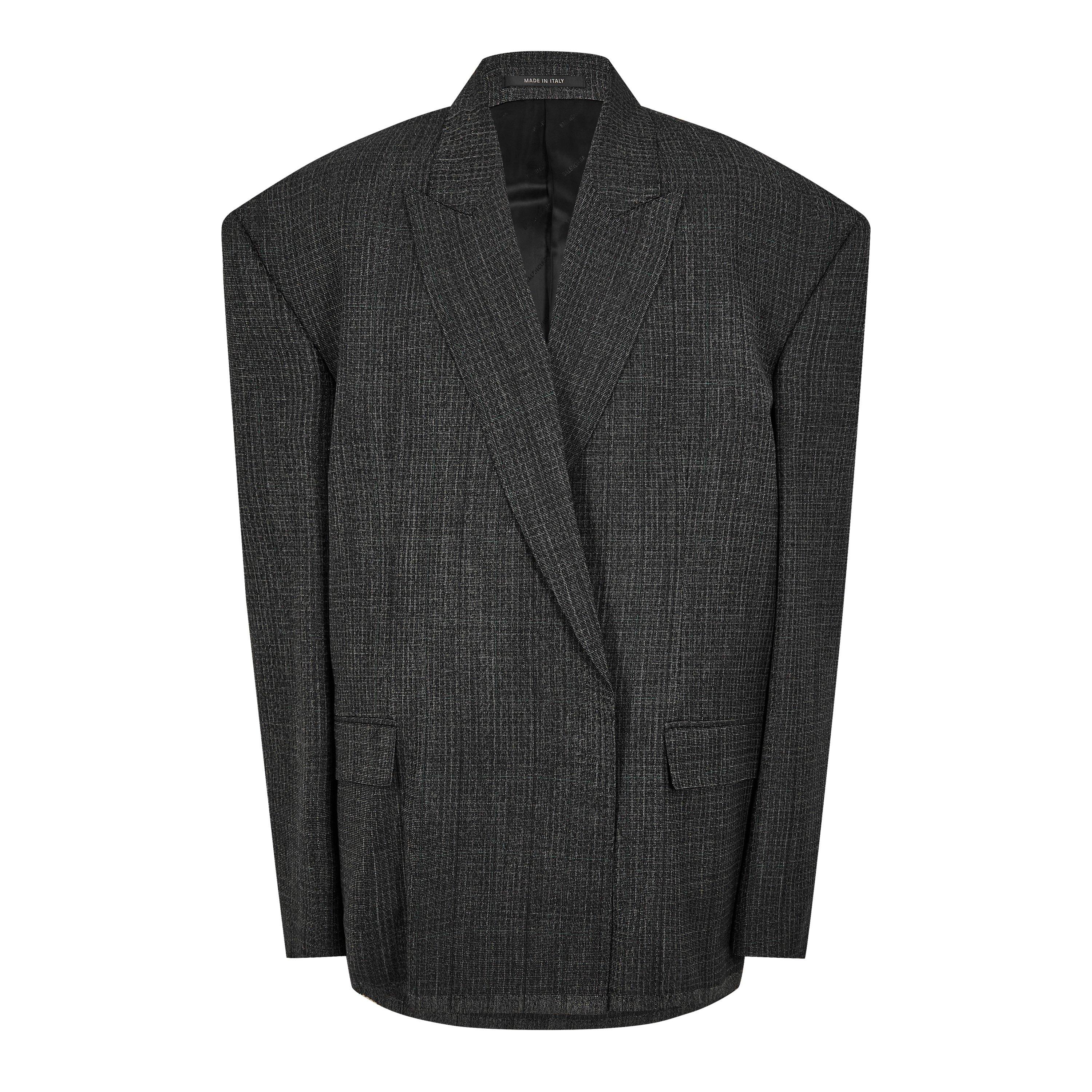 Black/Green - Balenciaga - Men's Seamless Tailored Wool Long Sleeve Blazer - 1