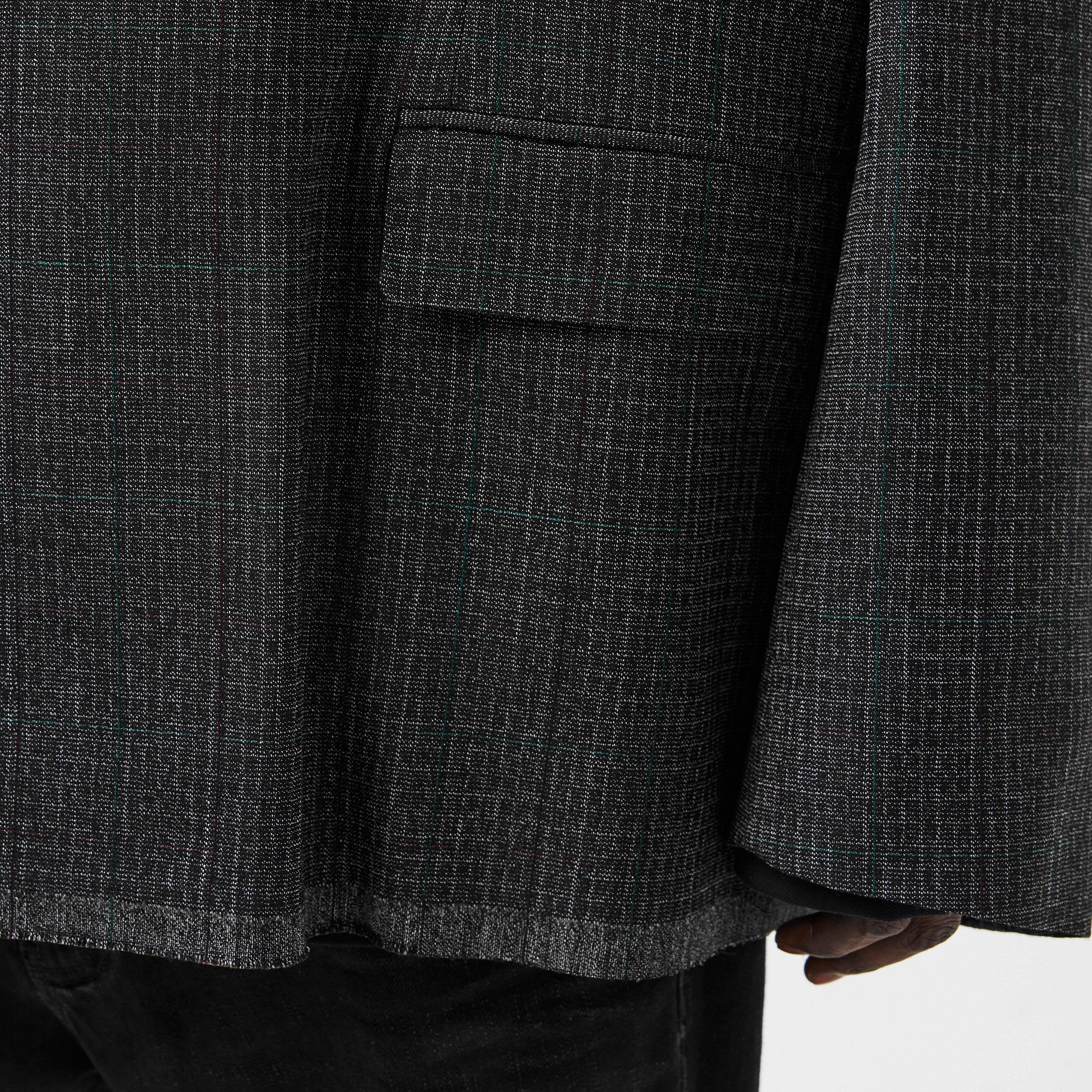 Black/Green - Balenciaga - Men's Seamless Tailored Wool Long Sleeve Blazer - 5