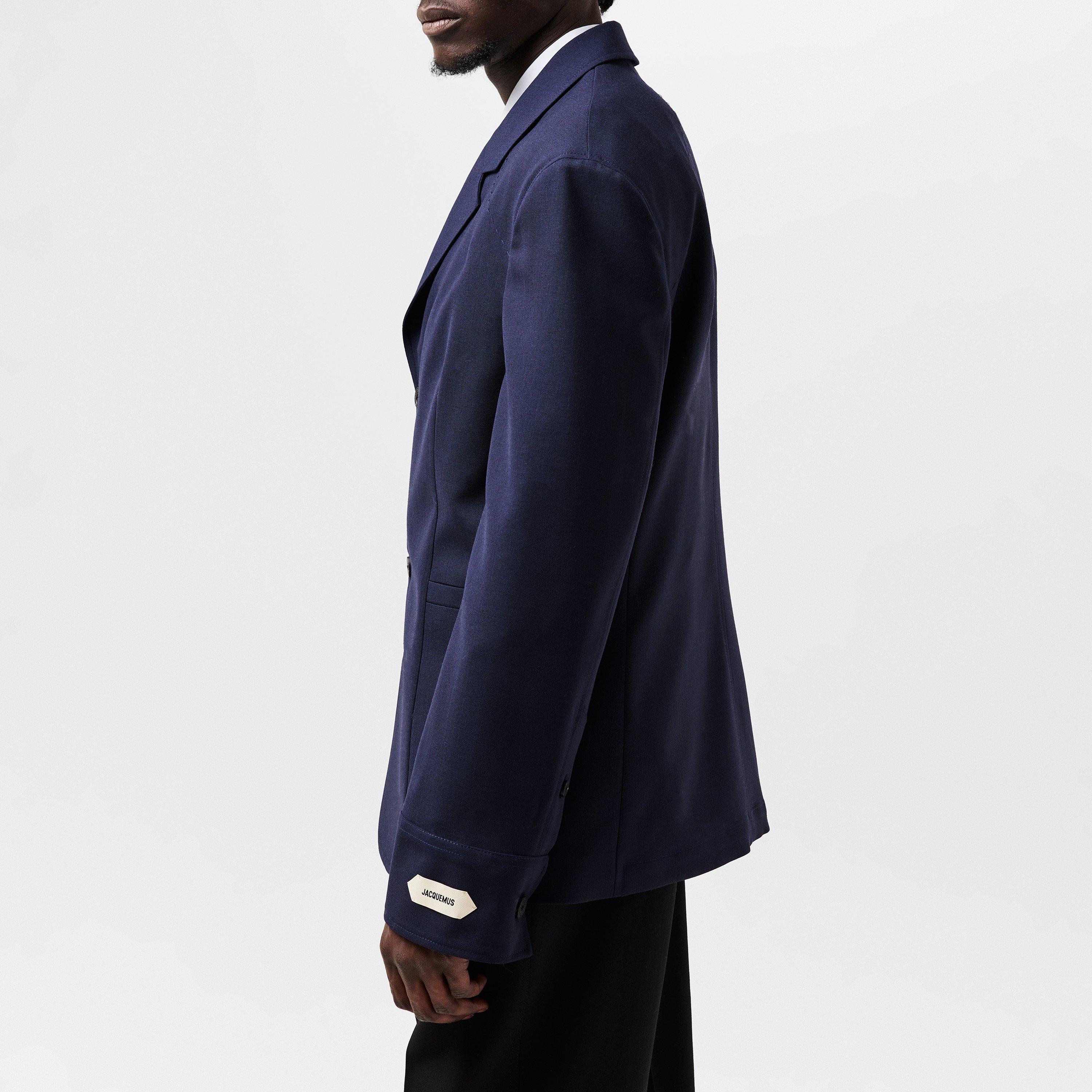Navy - Jacquemus - Men's Canevas Tailored Fit Blazer - 5