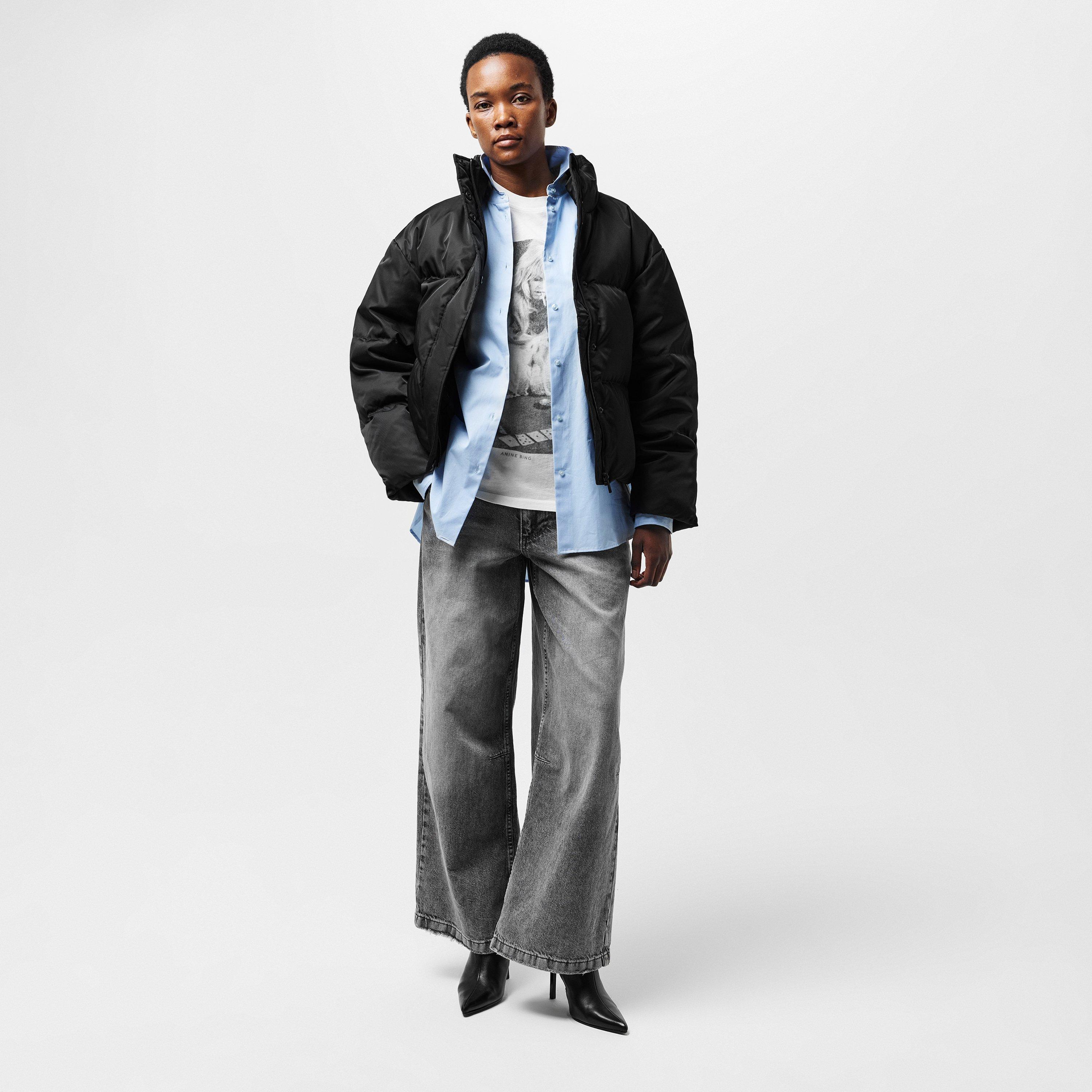 Black - Anine Bing - Women's Dorian Cropped Insulated Short Puffer Jacket - 6