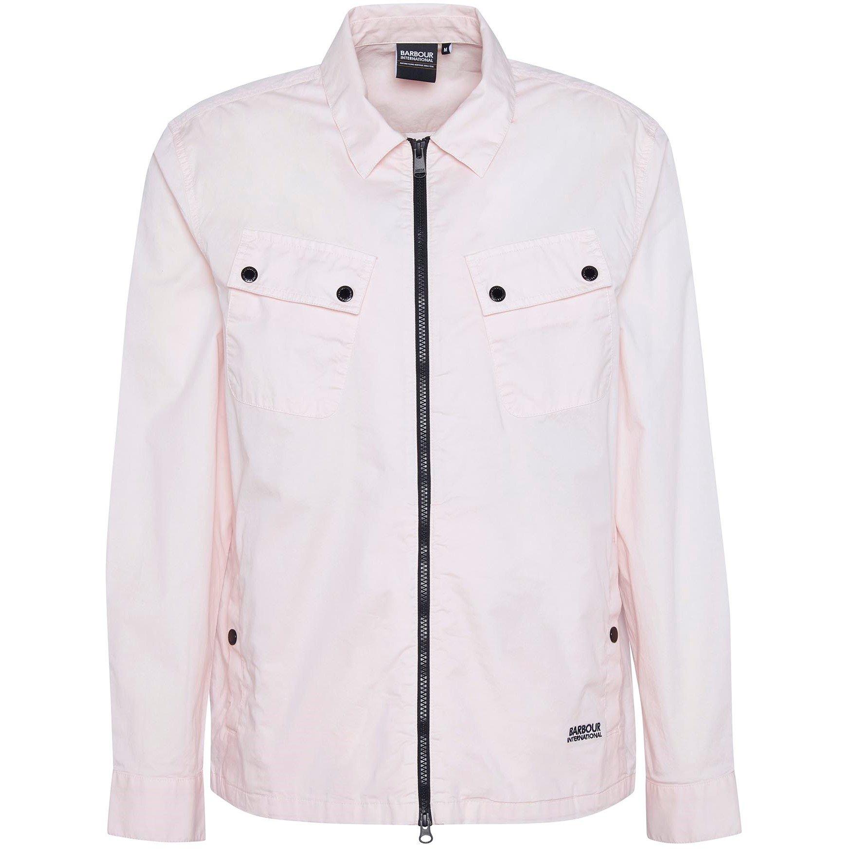 Quartz Pink - Barbour International - Men's Hayden Cotton Long Sleeve Zip Overshirt - 6