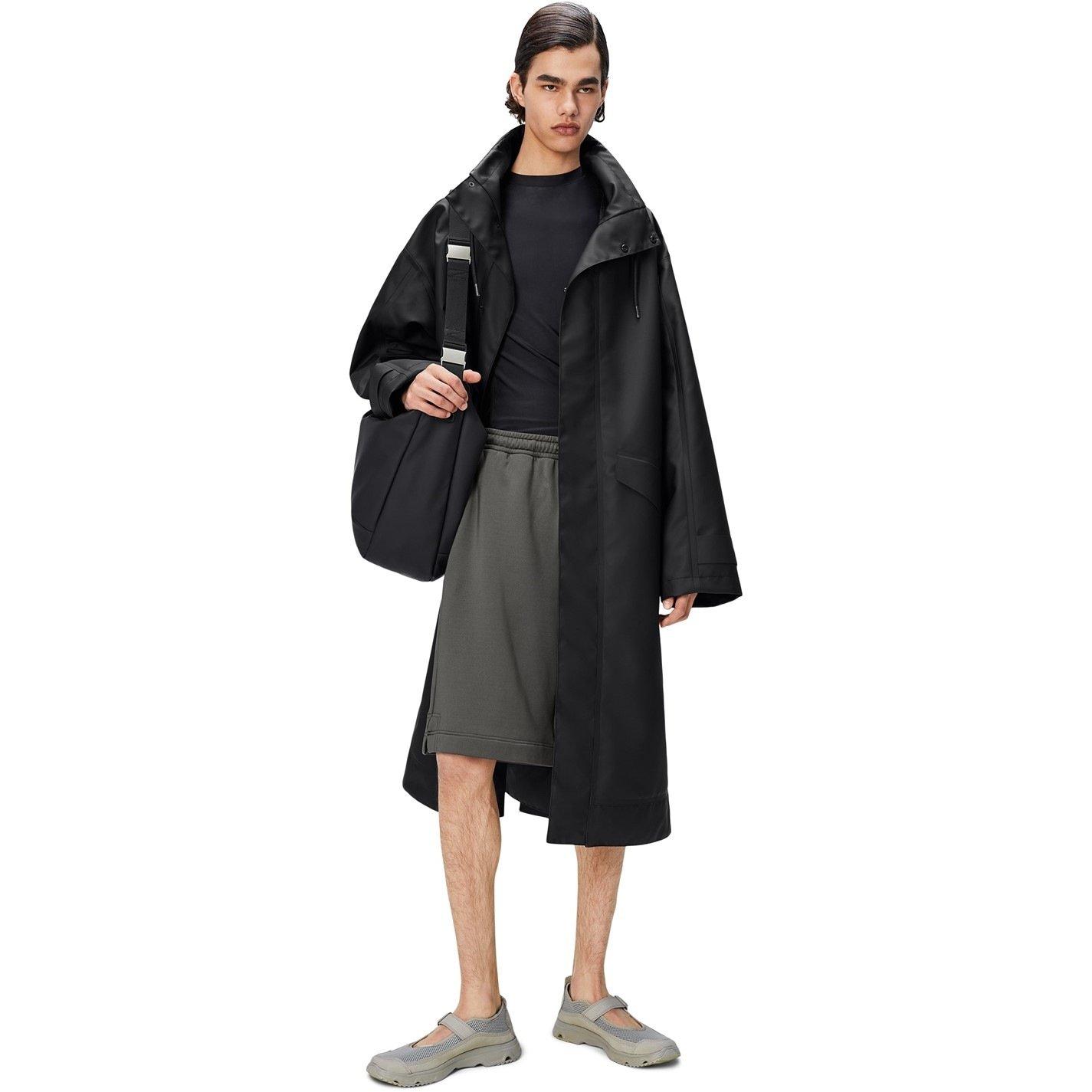 Black 01 - Rains - Men's Vision Longer Waterproof Windproof Long Sleeve Oversized Fit Mac - 4