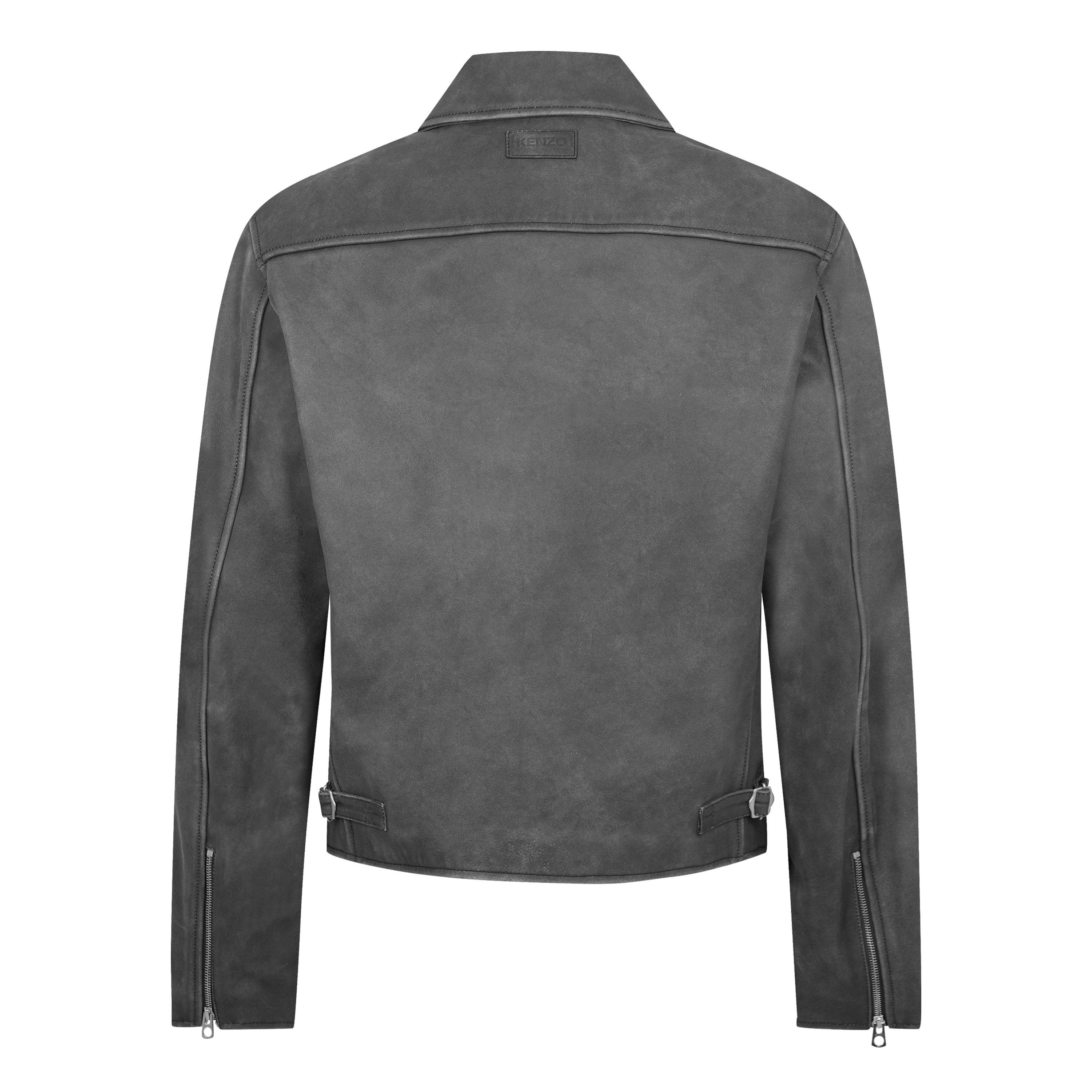 Grey - Kenzo - Washed Leather Jacket - 2