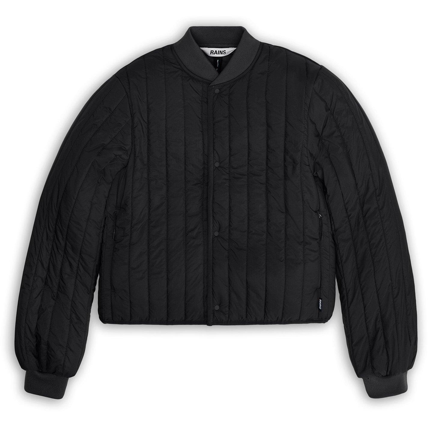 01 Black - Rains - Women's Banja Liner Bomber Water Resistant Cropped Quilted Jacket - 1
