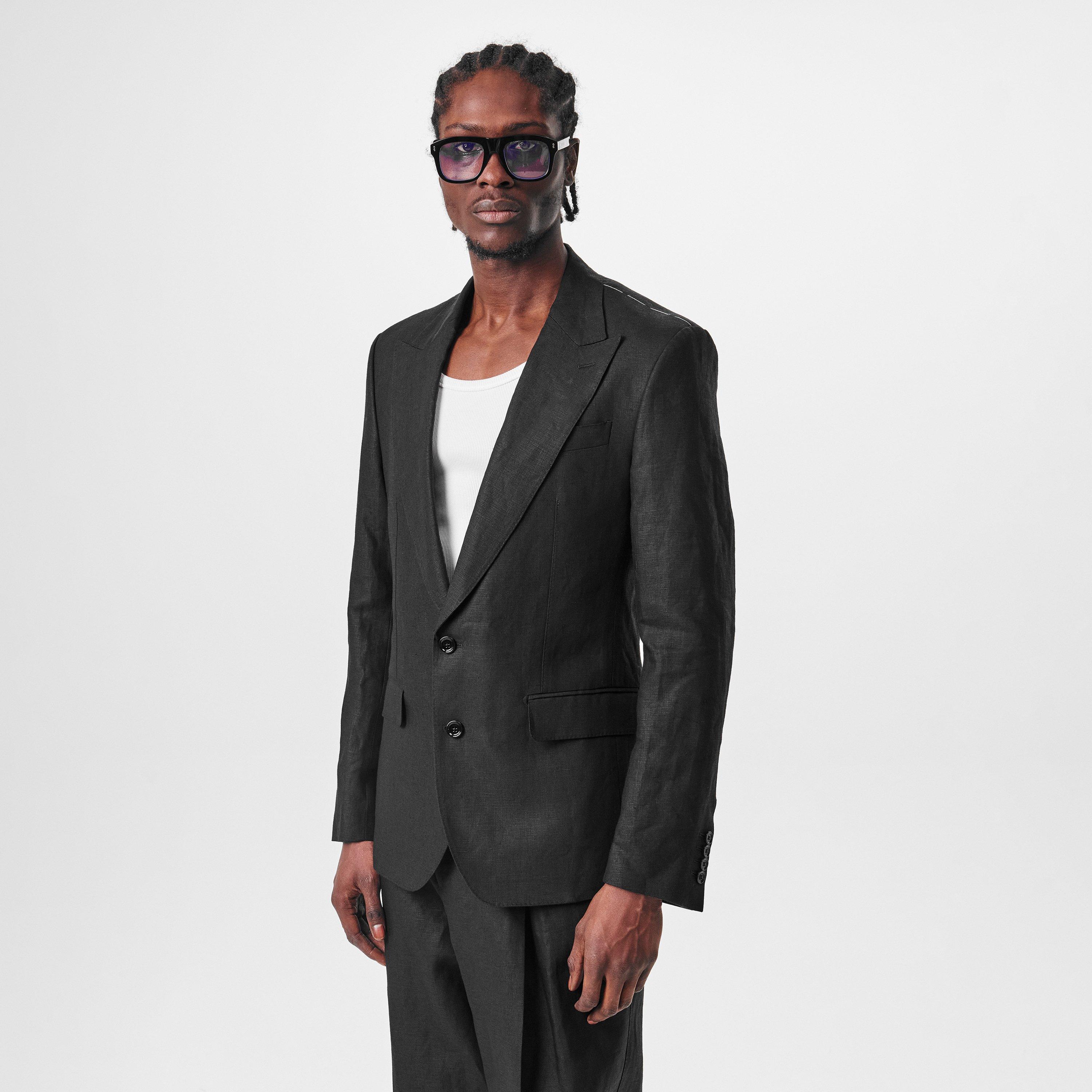 Black - Dolce and Gabbana - Men's Lightweight Linen Blazer - 3