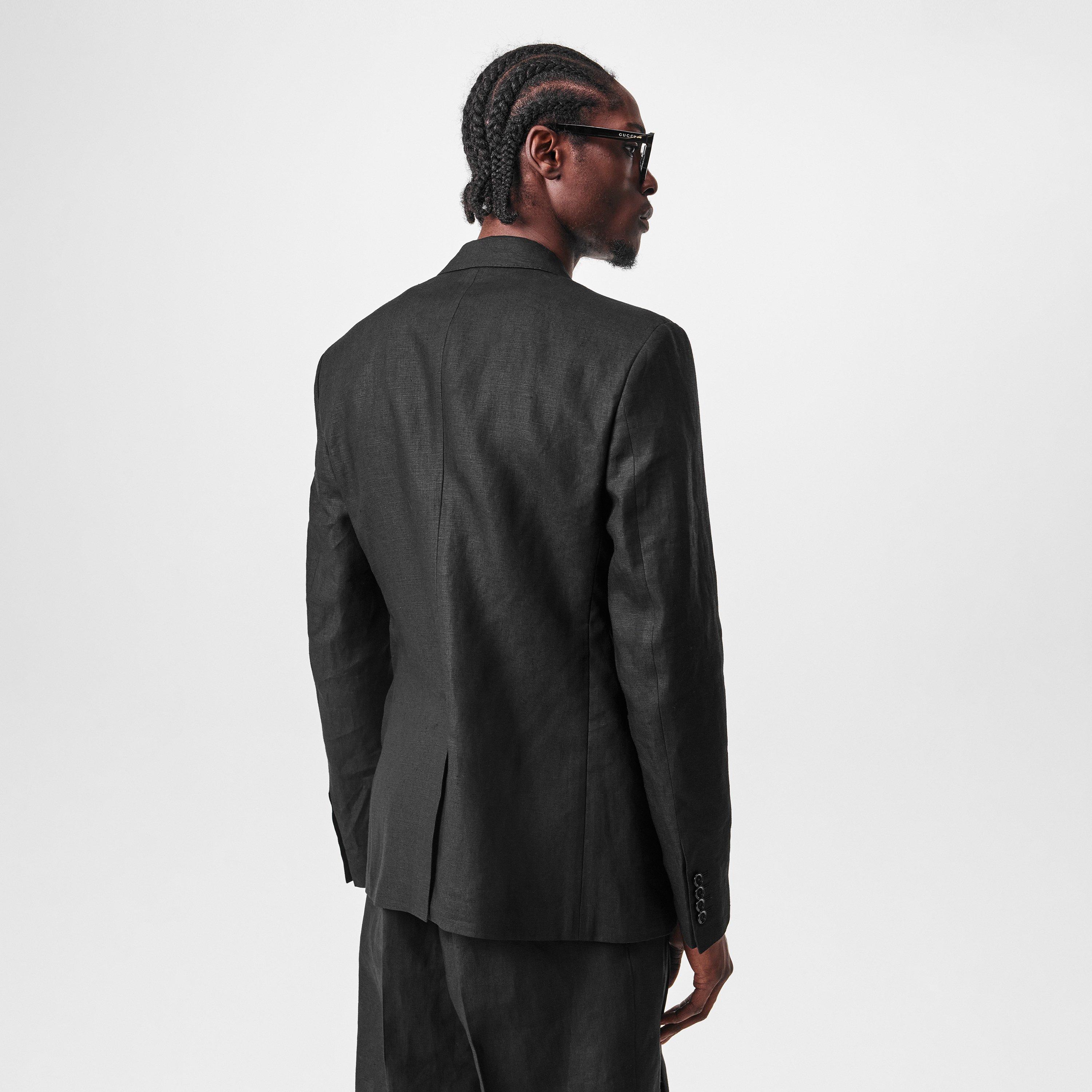 Black - Dolce and Gabbana - Men's Lightweight Linen Blazer - 4