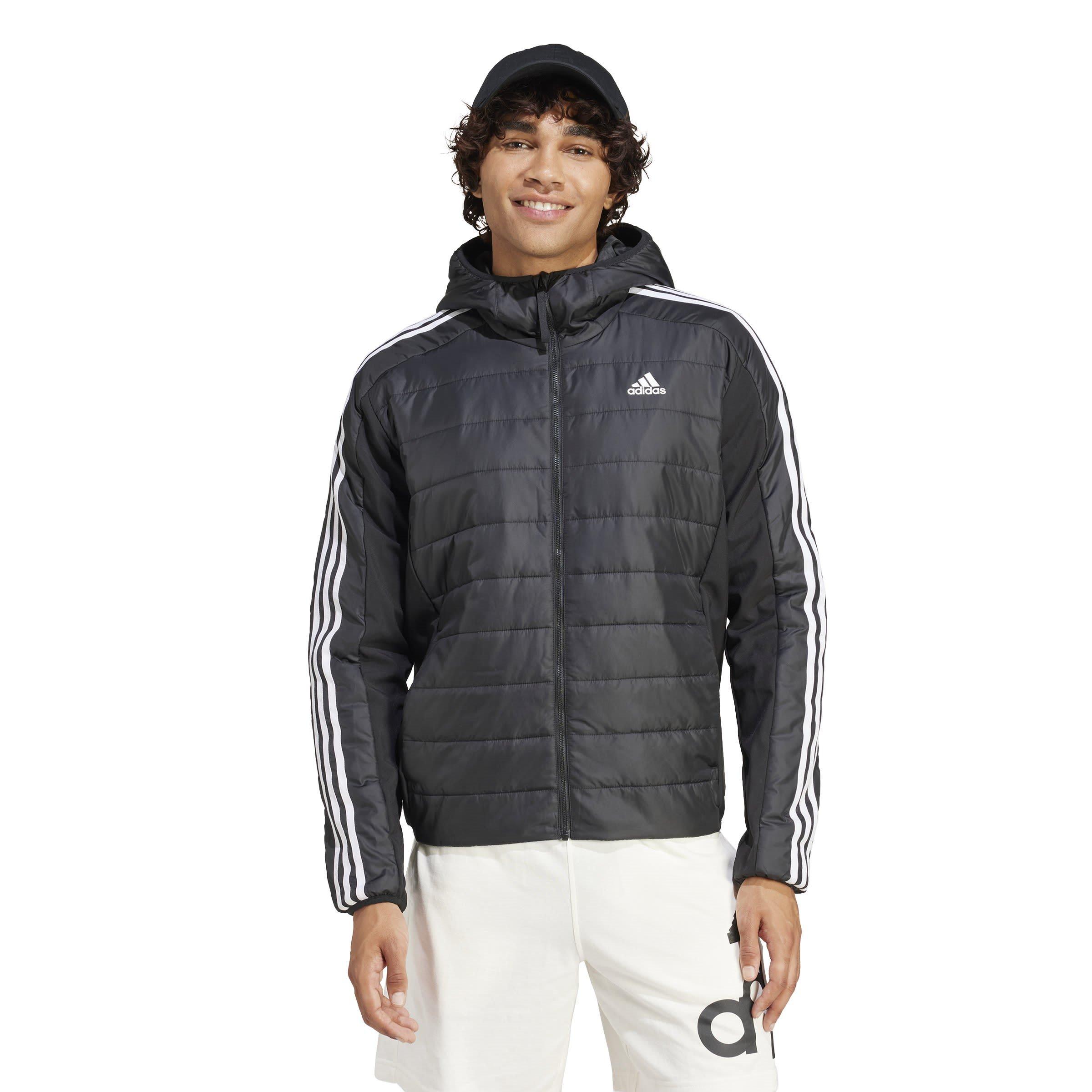 Zwart - adidas - Essentials 3-Stripe Insulated Hybrid Recycled Long Sleeve Puffer Jacket - 3