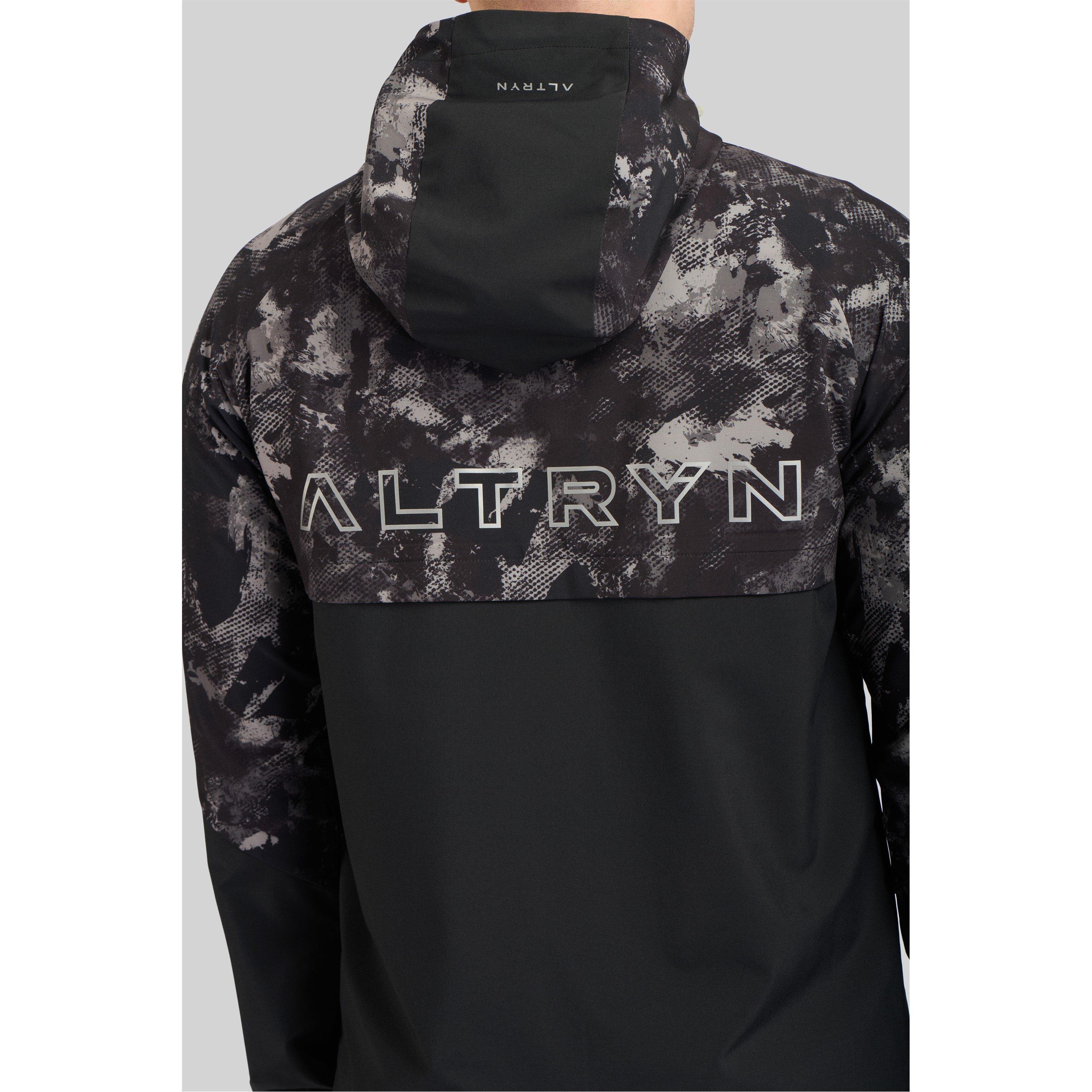 Stahl/Schwarz - ALTRYN - Brush Print Cut & Sew Water Resistant Hooded Long Sleeve Softshell Jacket - 2