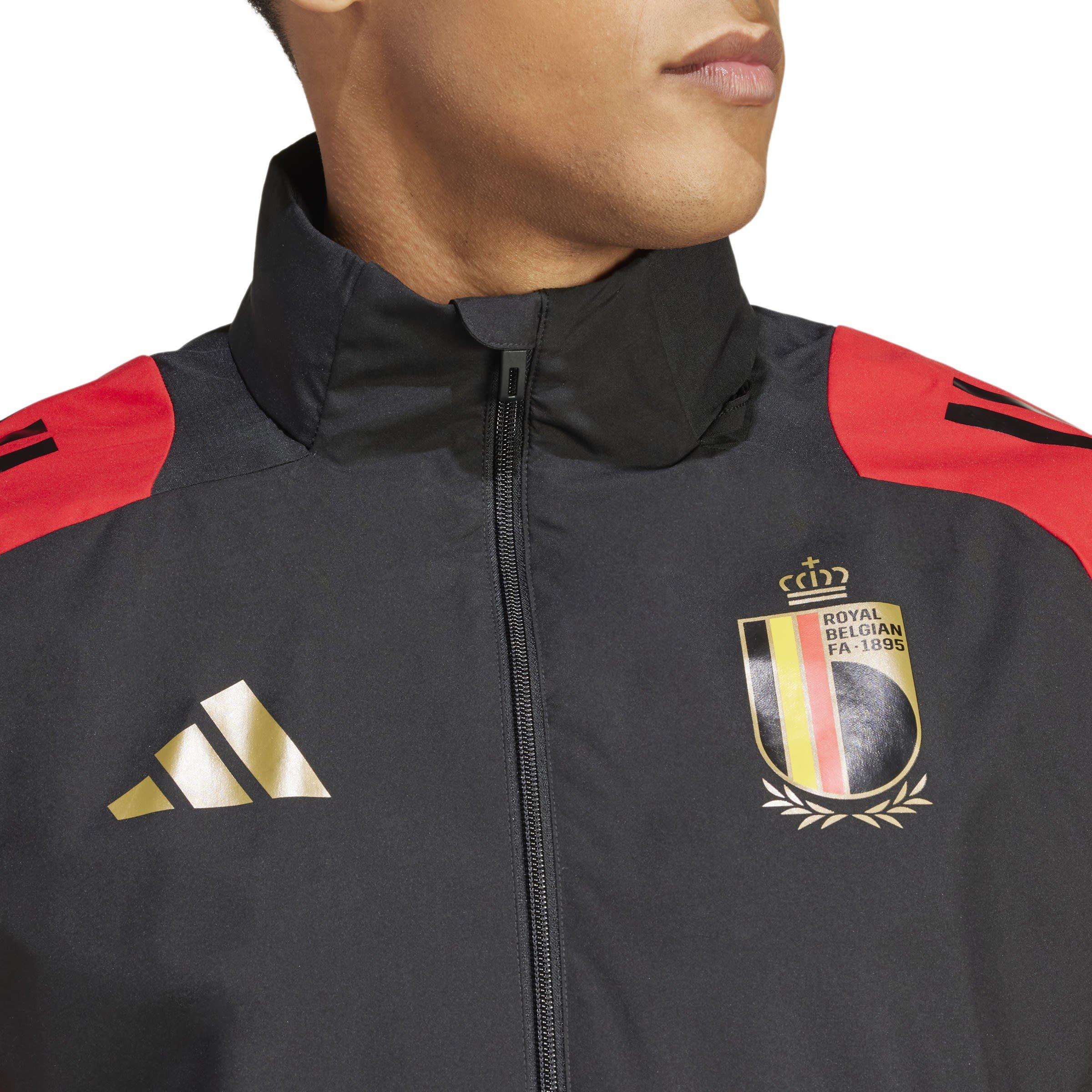 Crna/Scarlet - adidas - Belgium 2024-2025 Wind Resistant Long Sleeve Rain Anoraks - 4