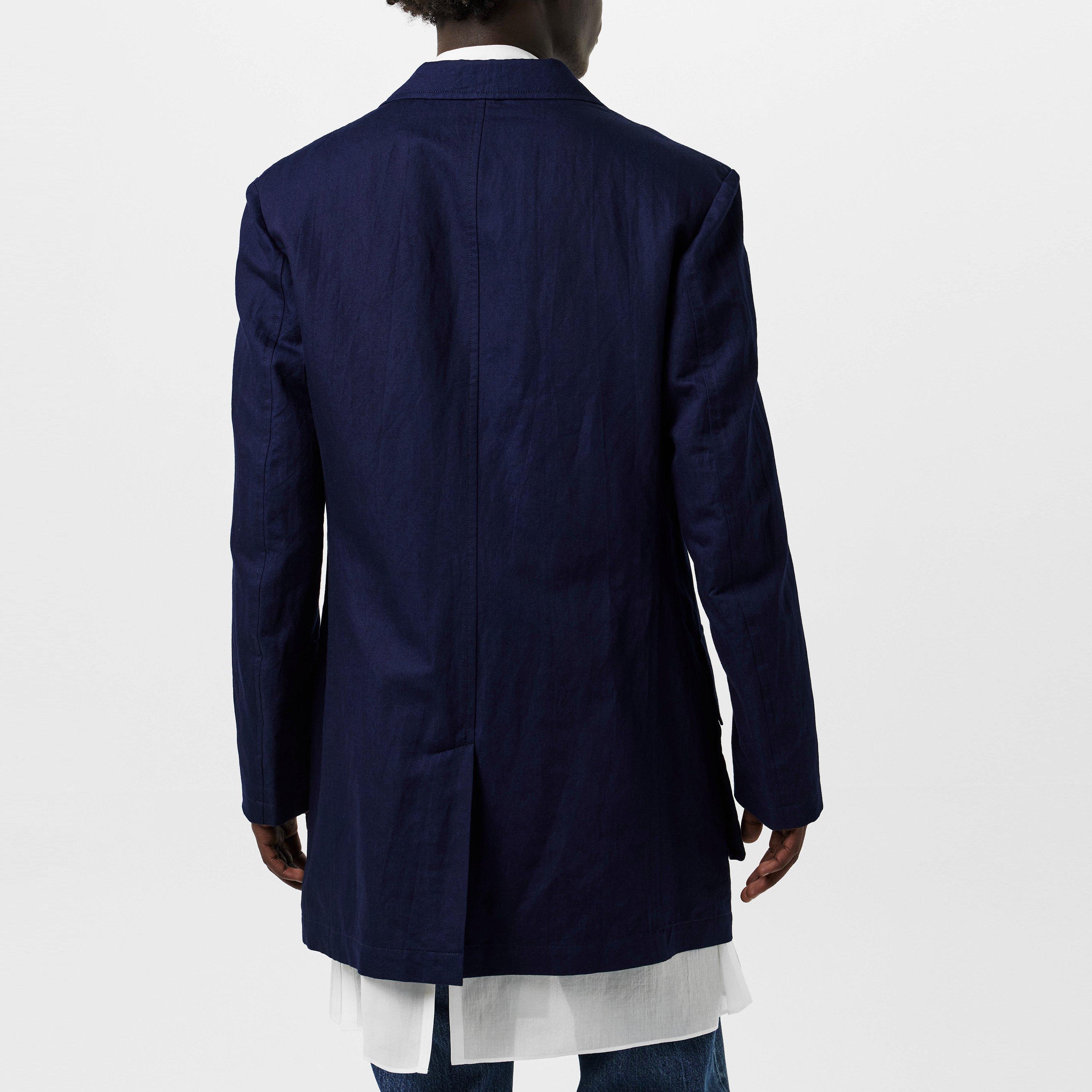 Navy 1 - Yohji Yamamoto - Men's 3B Cotton Long Sleeve Blazer - 4