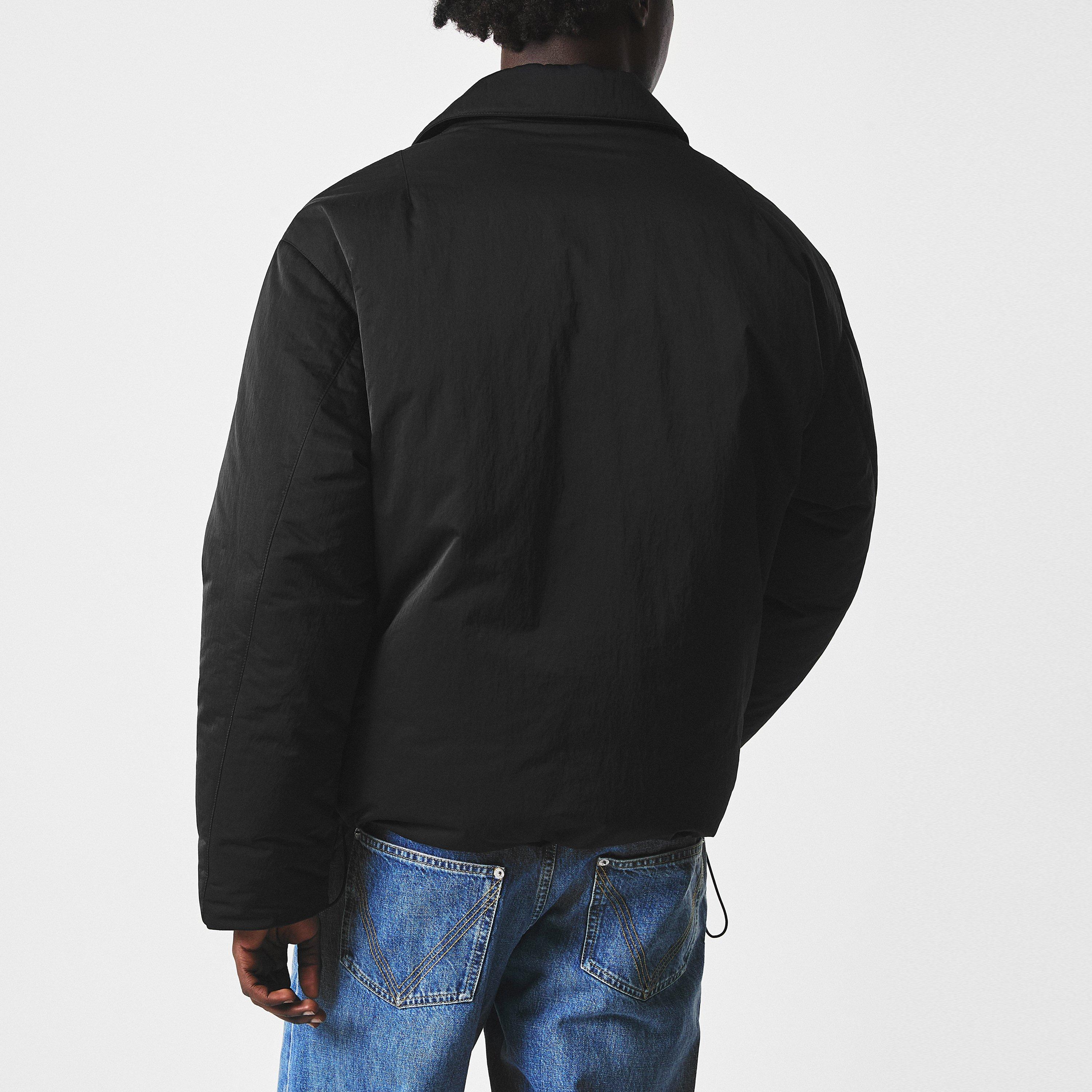 Black - Bottega Veneta - Men's Cotton Twill Long Sleeve Short Puffer Jacket - 4