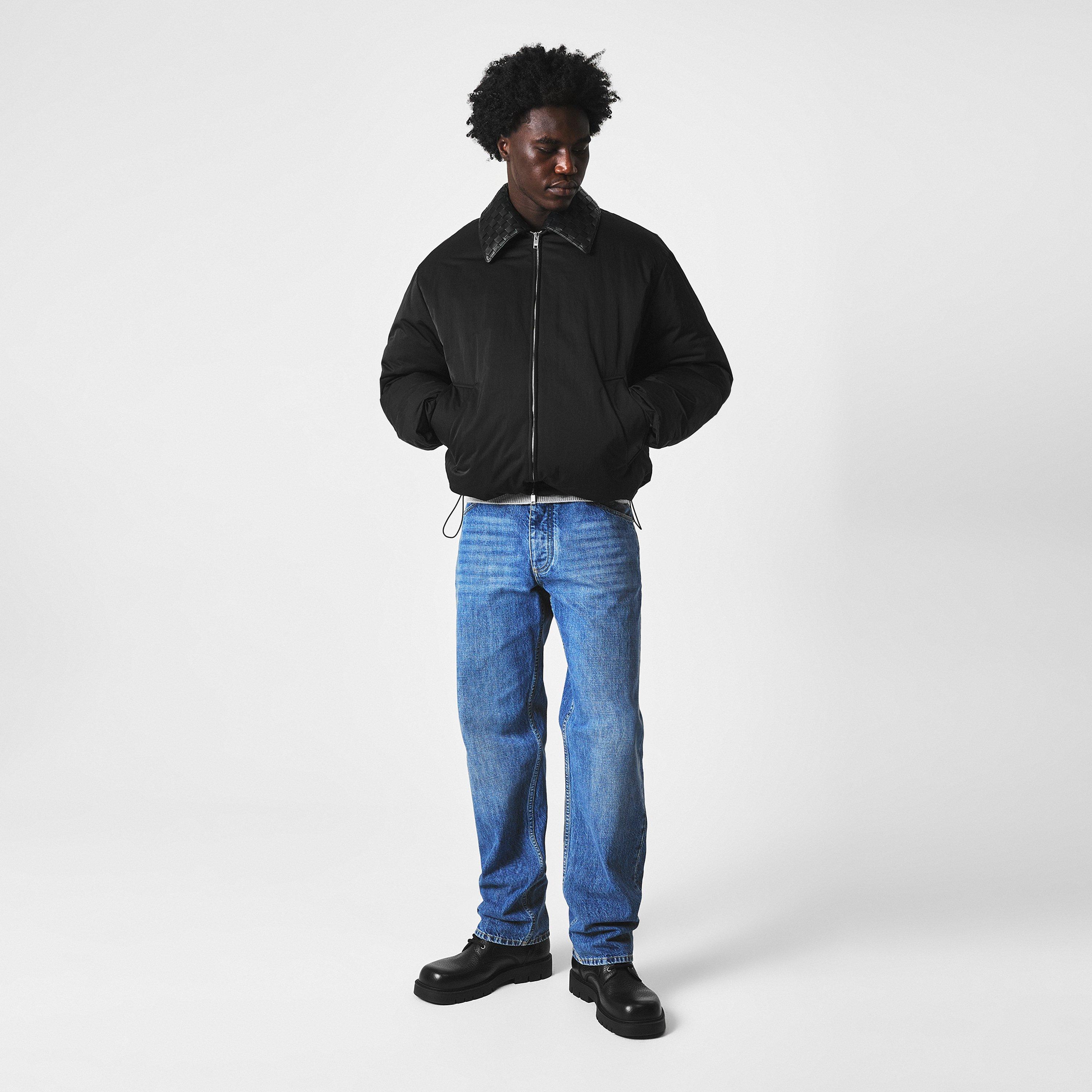 Black - Bottega Veneta - Men's Cotton Twill Long Sleeve Short Puffer Jacket - 6