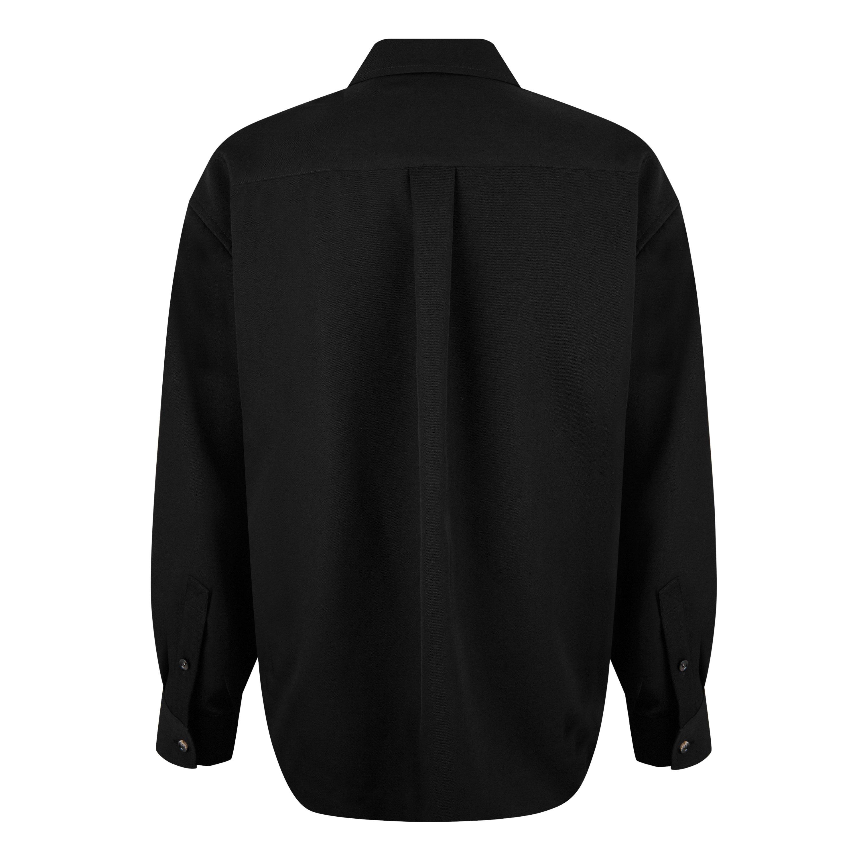 Black - Bottega Veneta - Men's Twill Wool Long Sleeve Oversized Fit Overshirt - 2