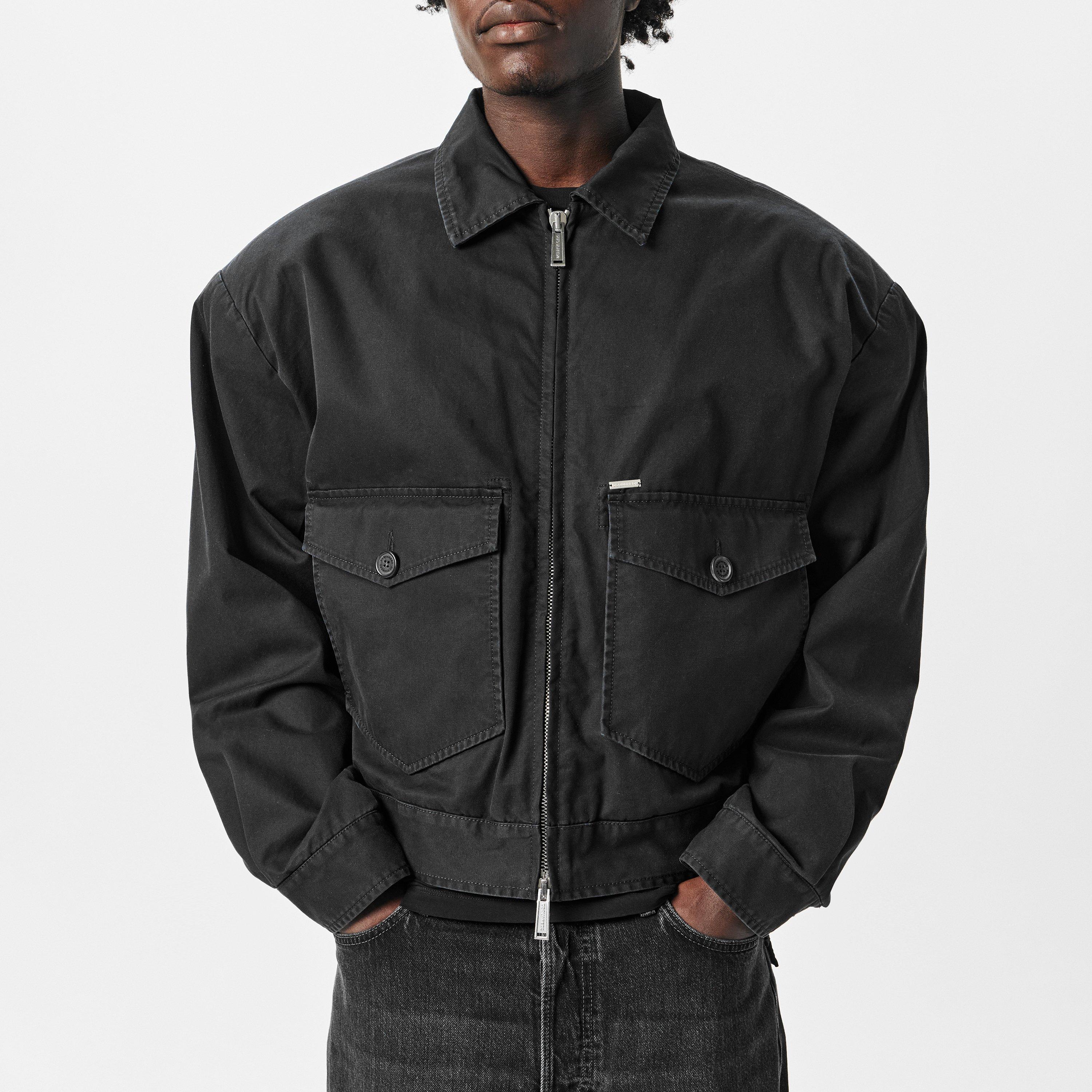 Black - DSquared2 - Men's Easy Cotton Kaban Cotton Long Sleeve Overshirt - 3