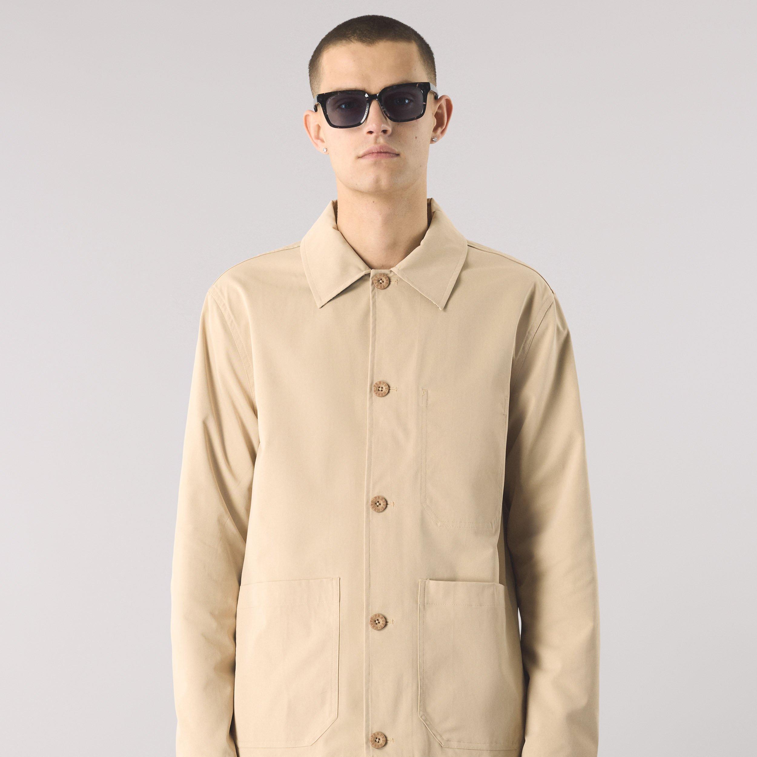 Sand - Pretty Green - Men's Didsbury Structured Relaxed Fit Overshirt - 3