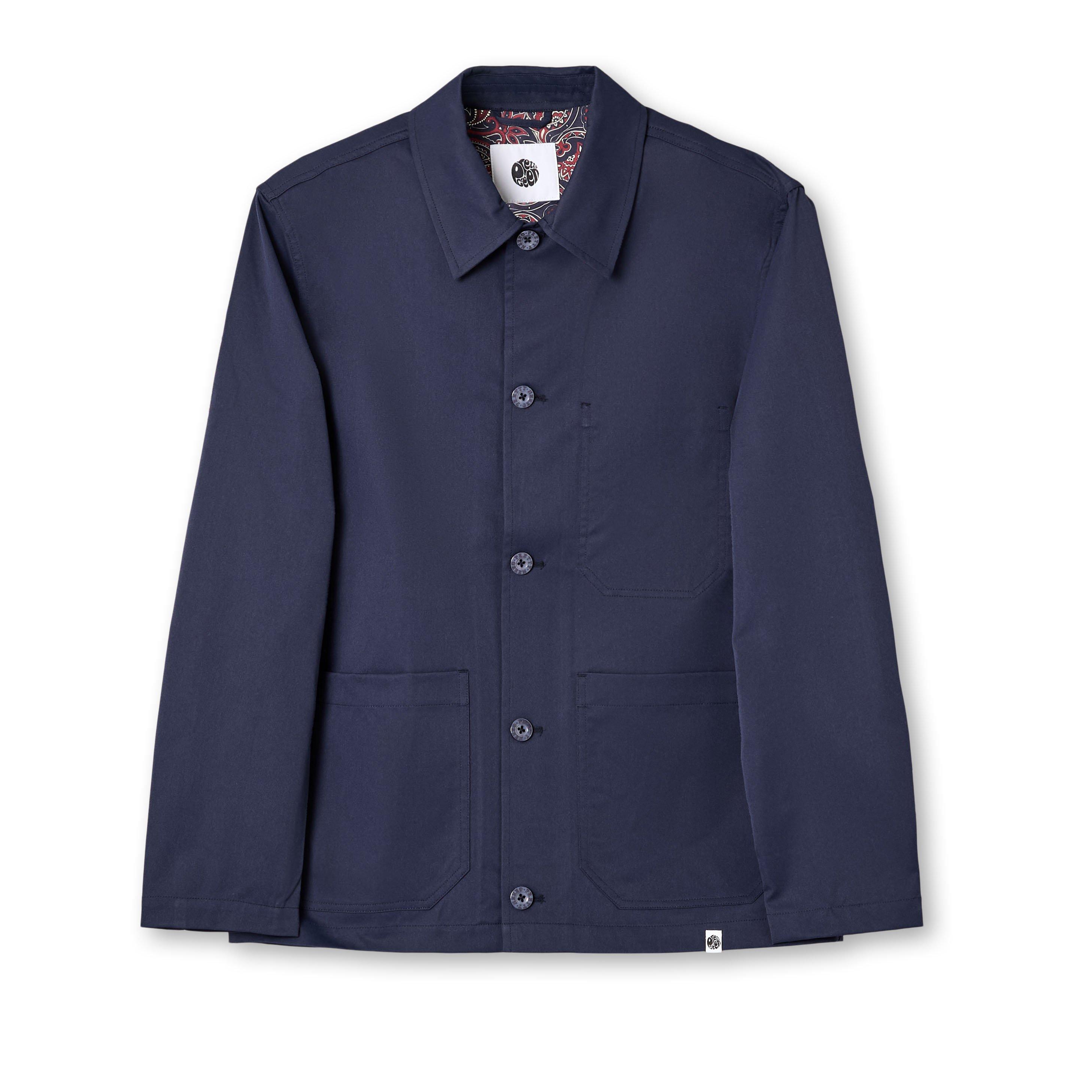 Navy - Pretty Green - Men's Didsbury Structured Relaxed Fit Overshirt - 1