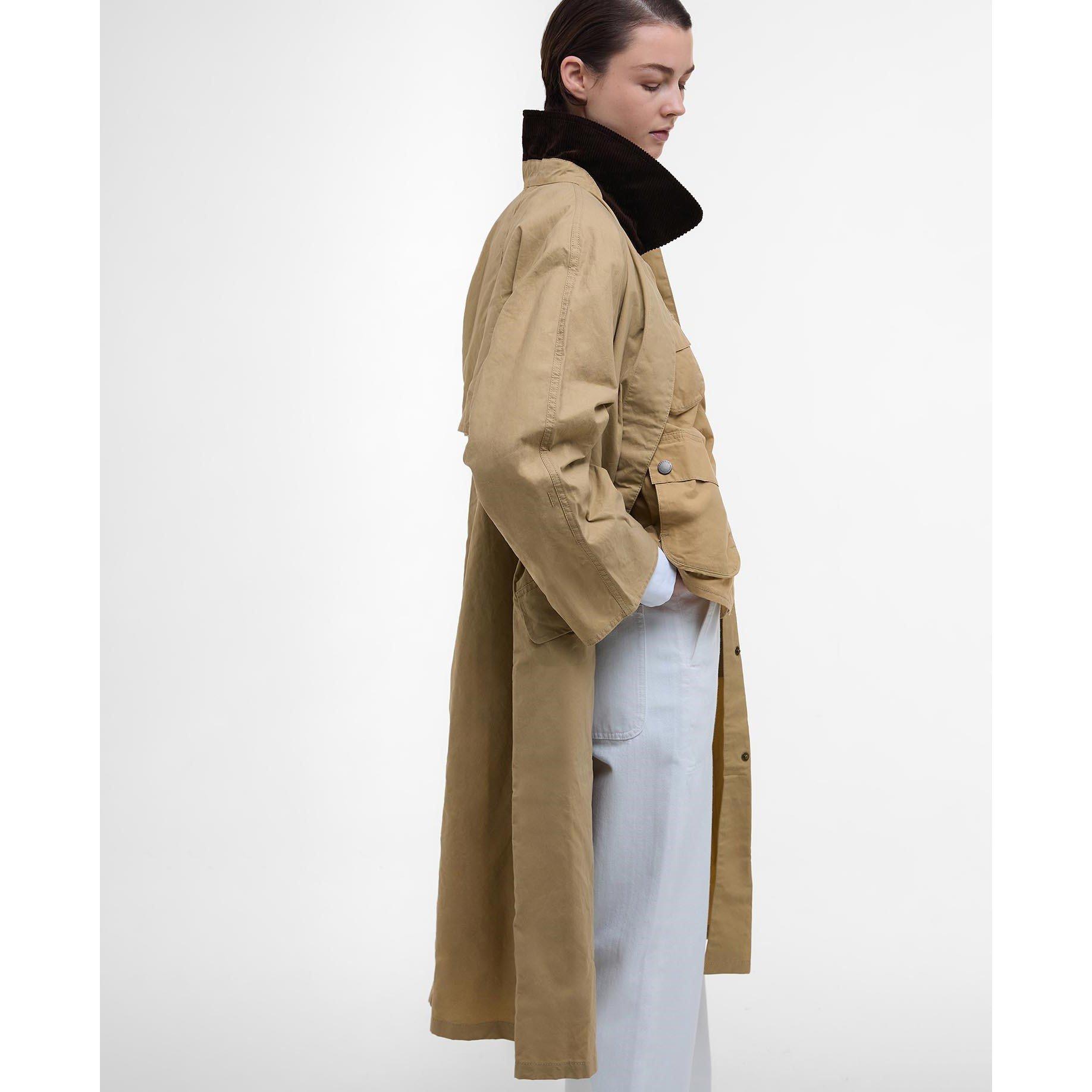 Beige/M Tart - Barbour - Women's Lizzy Showerproof Waterproof Calf Length Long Sleeve Mac - 3