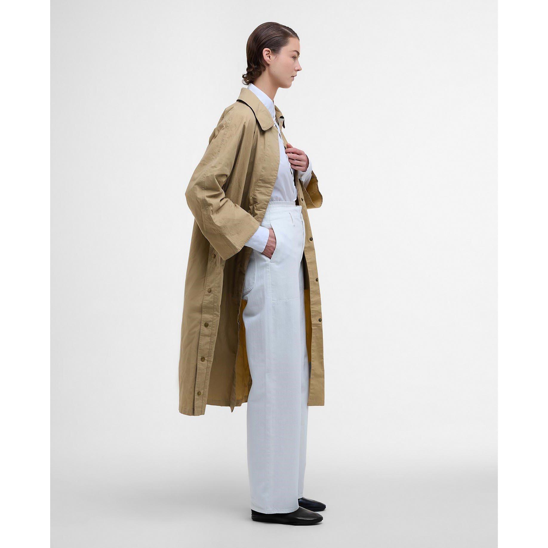 Beige/M Tart - Barbour - Women's Lizzy Showerproof Waterproof Calf Length Long Sleeve Mac - 4