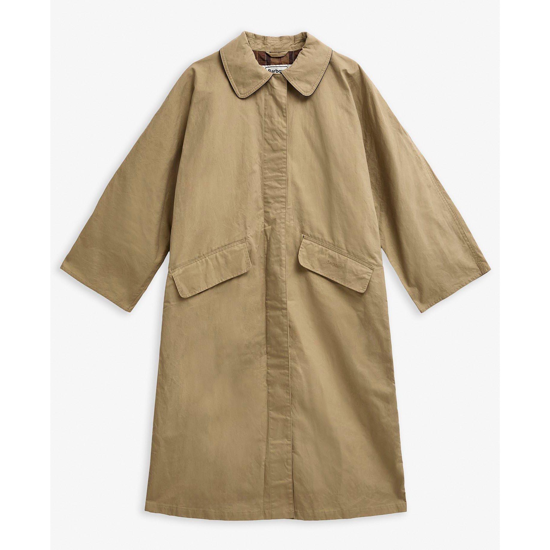 Beige/M Tart - Barbour - Women's Lizzy Showerproof Waterproof Calf Length Long Sleeve Mac - 9