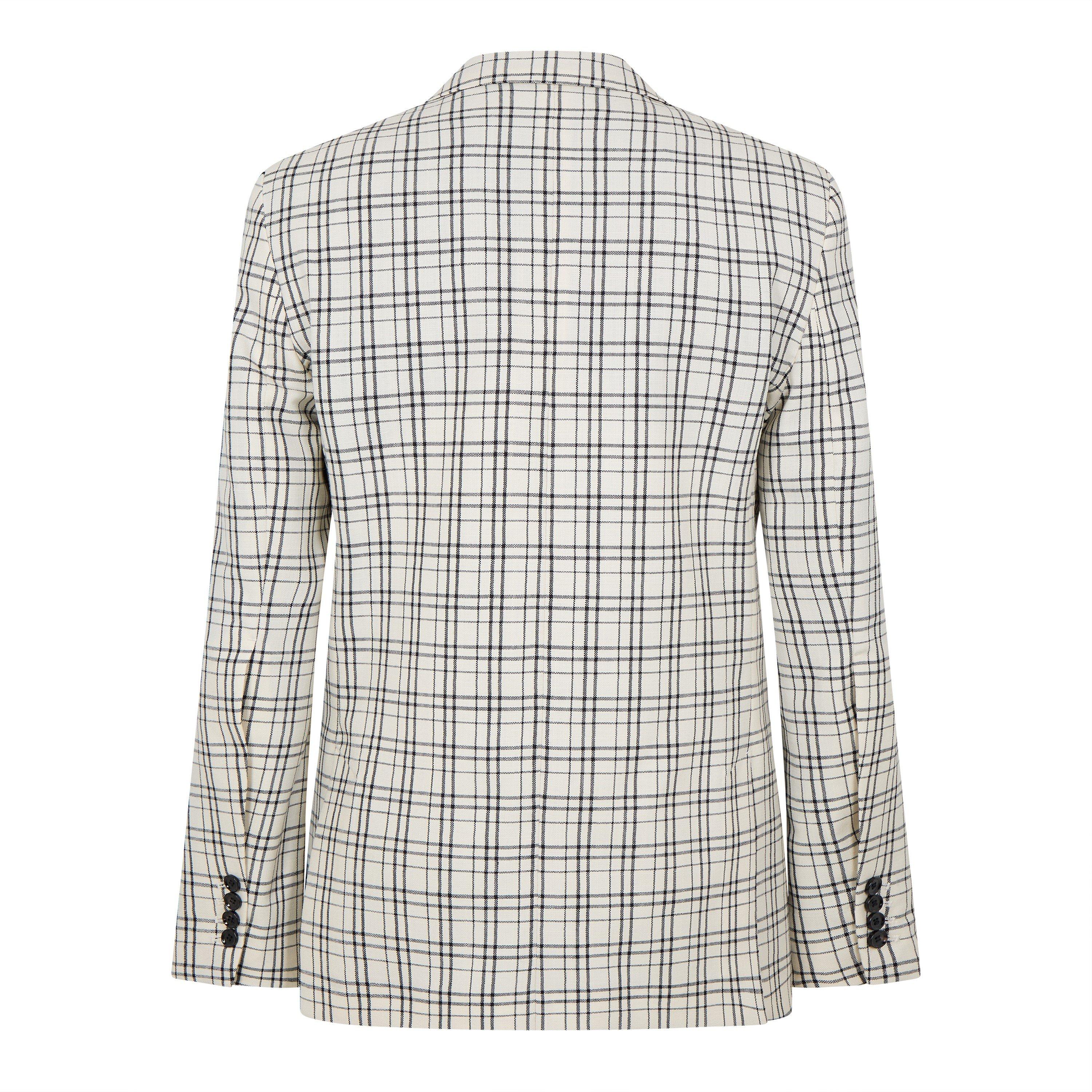 Crm/Blk - Ami Paris - Check Single Breasted Blazer - 2