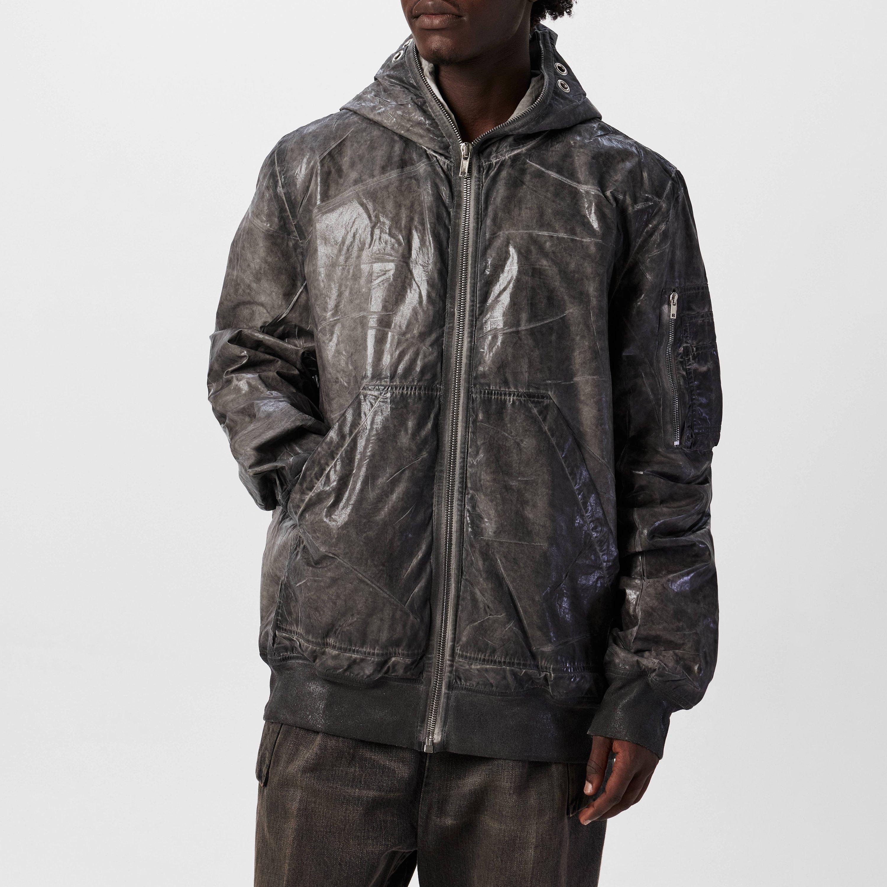 Dark Dust 78 - Rick Owens Drkshdw - Men's Gimp Flight Bomber Hooded Long Sleeve Parka - 3