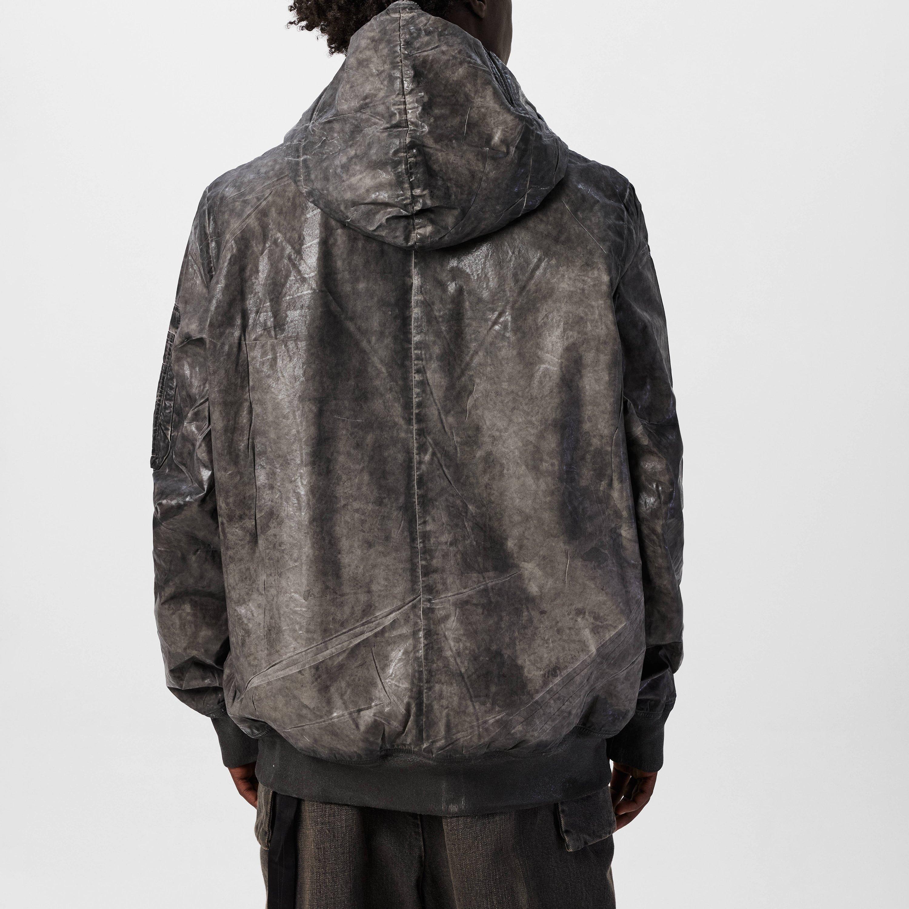 Dark Dust 78 - Rick Owens Drkshdw - Men's Gimp Flight Bomber Hooded Long Sleeve Parka - 4