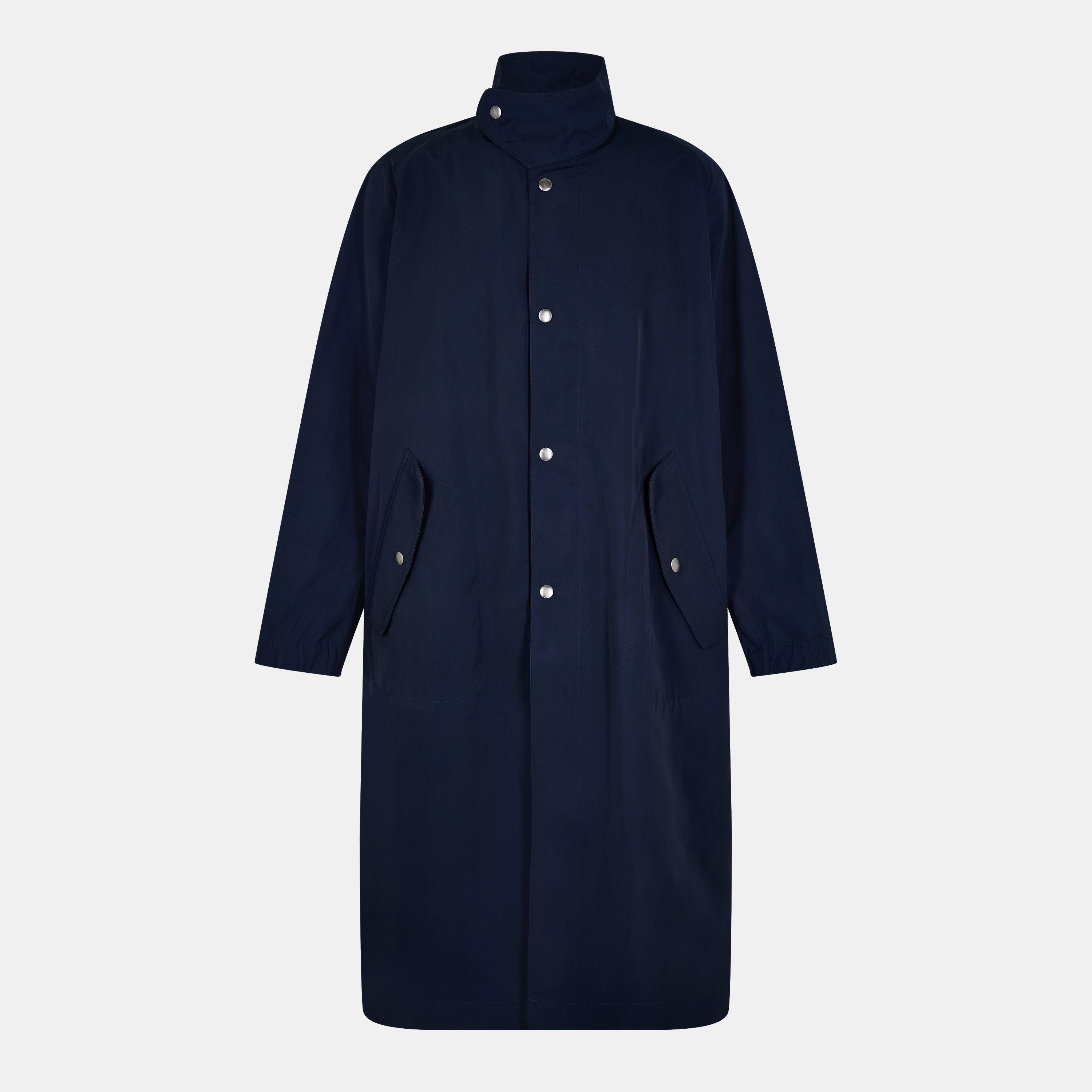 Navy - Dries Van Noten - Men's Rannon Funnel Neck Long Sleeve Overcoat - 1