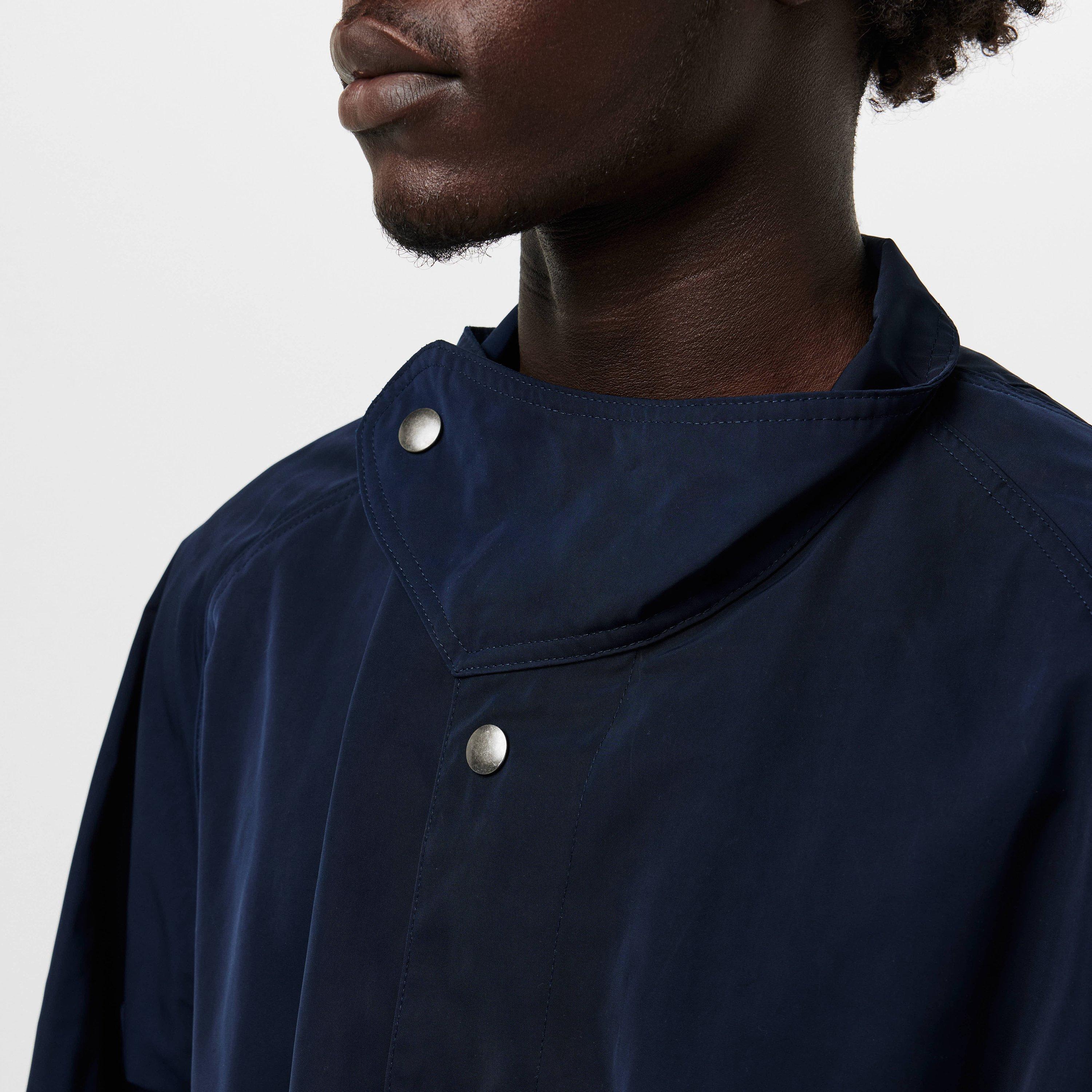 Navy - Dries Van Noten - Men's Rannon Funnel Neck Long Sleeve Overcoat - 5