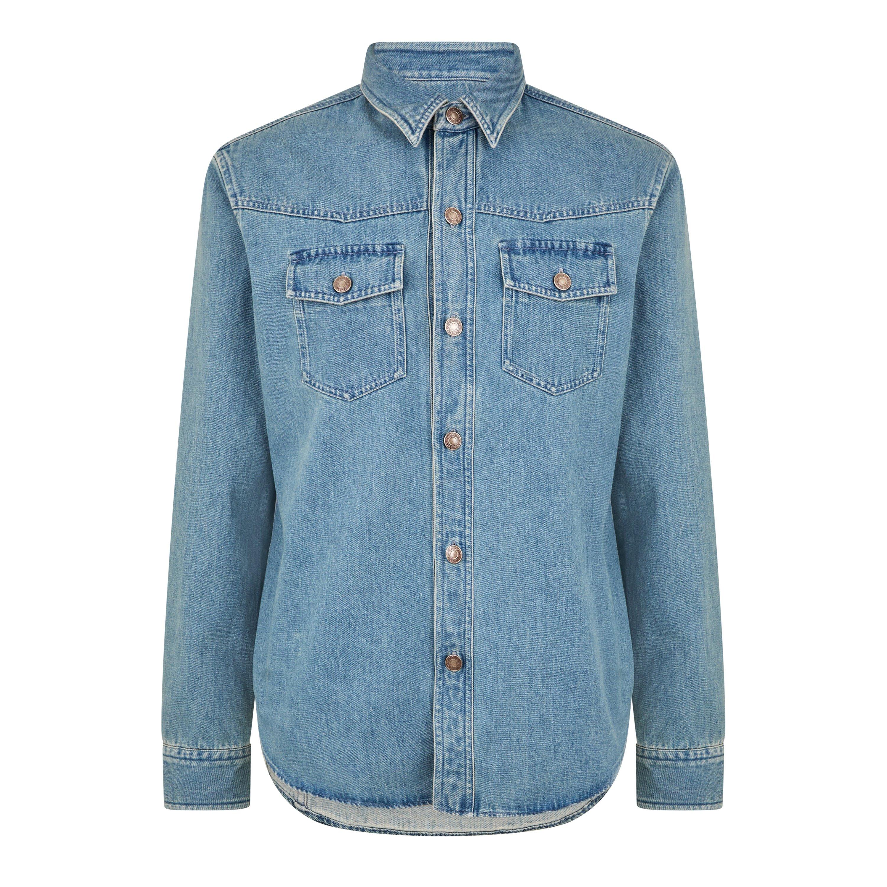 Blue - Tom Ford - Men's Denim Long Sleeve Overshirt - 1