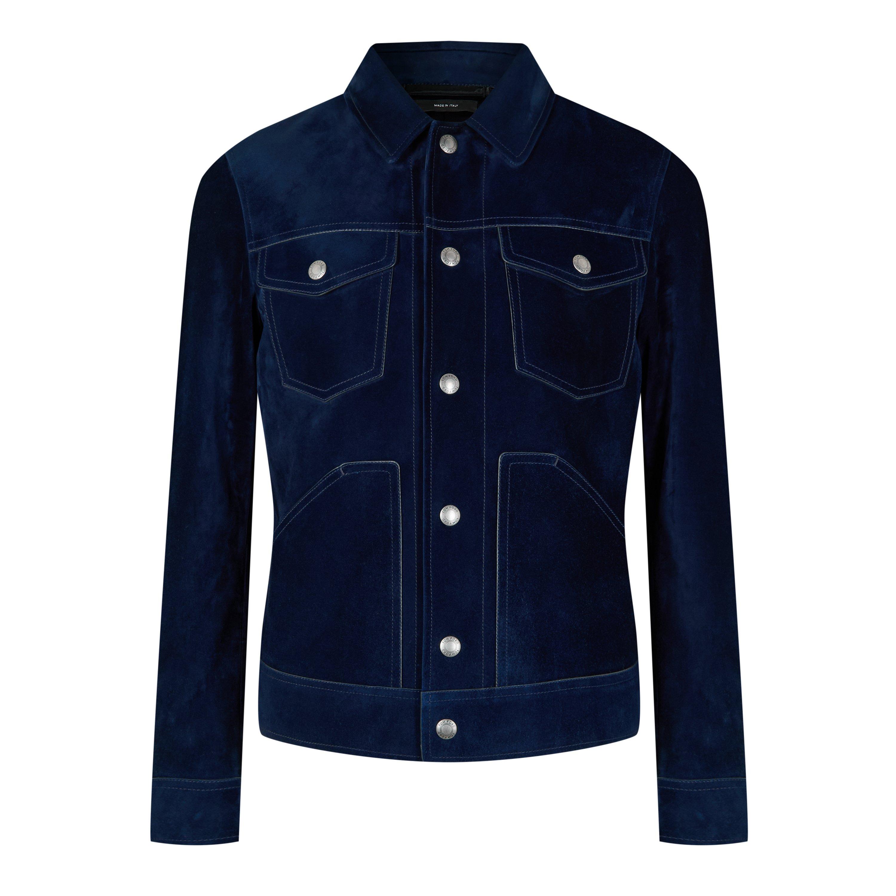 Indigo - Tom Ford - Men's Suede Western Long Sleeve Leather Jacket - 1