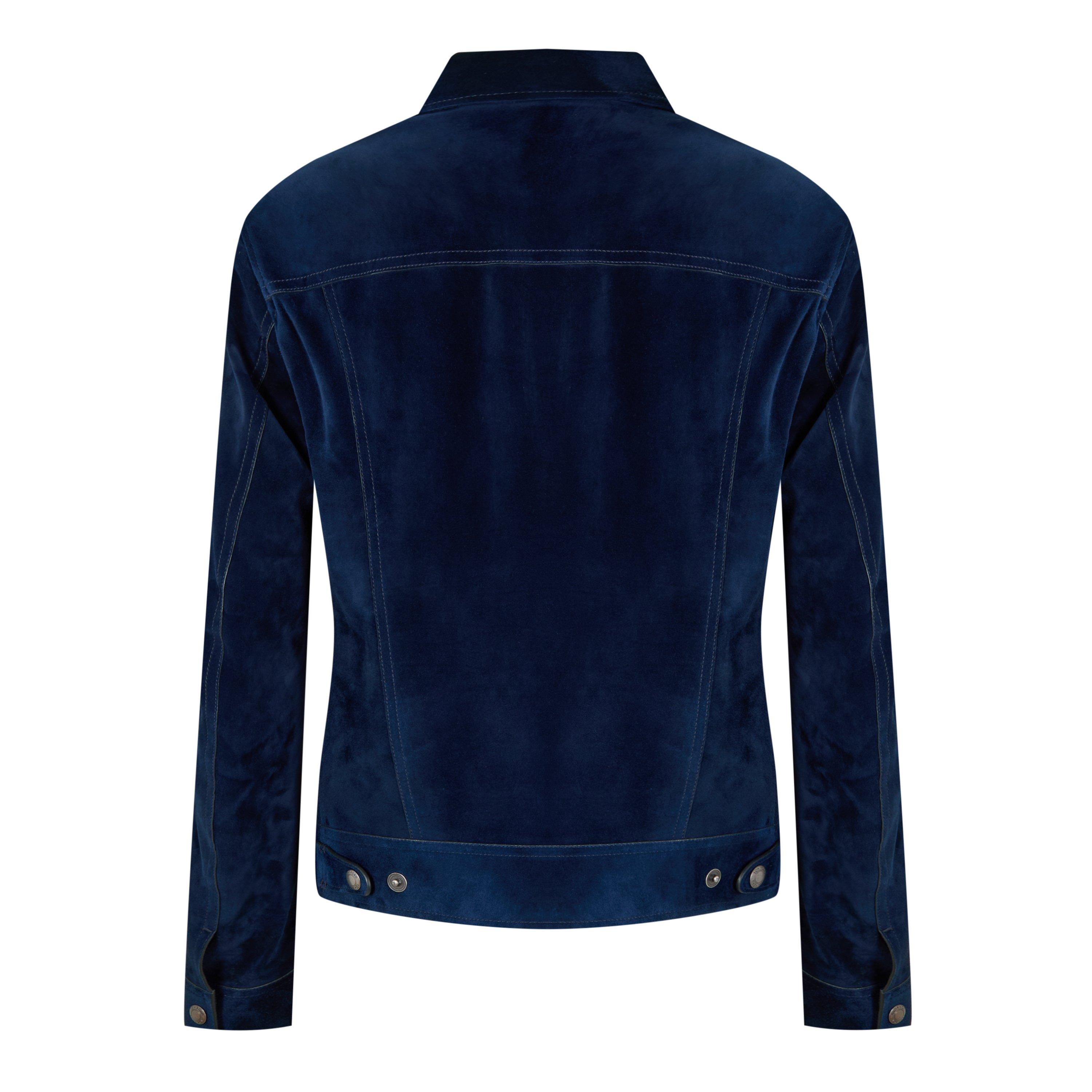 Indigo - Tom Ford - Men's Suede Western Long Sleeve Leather Jacket - 2
