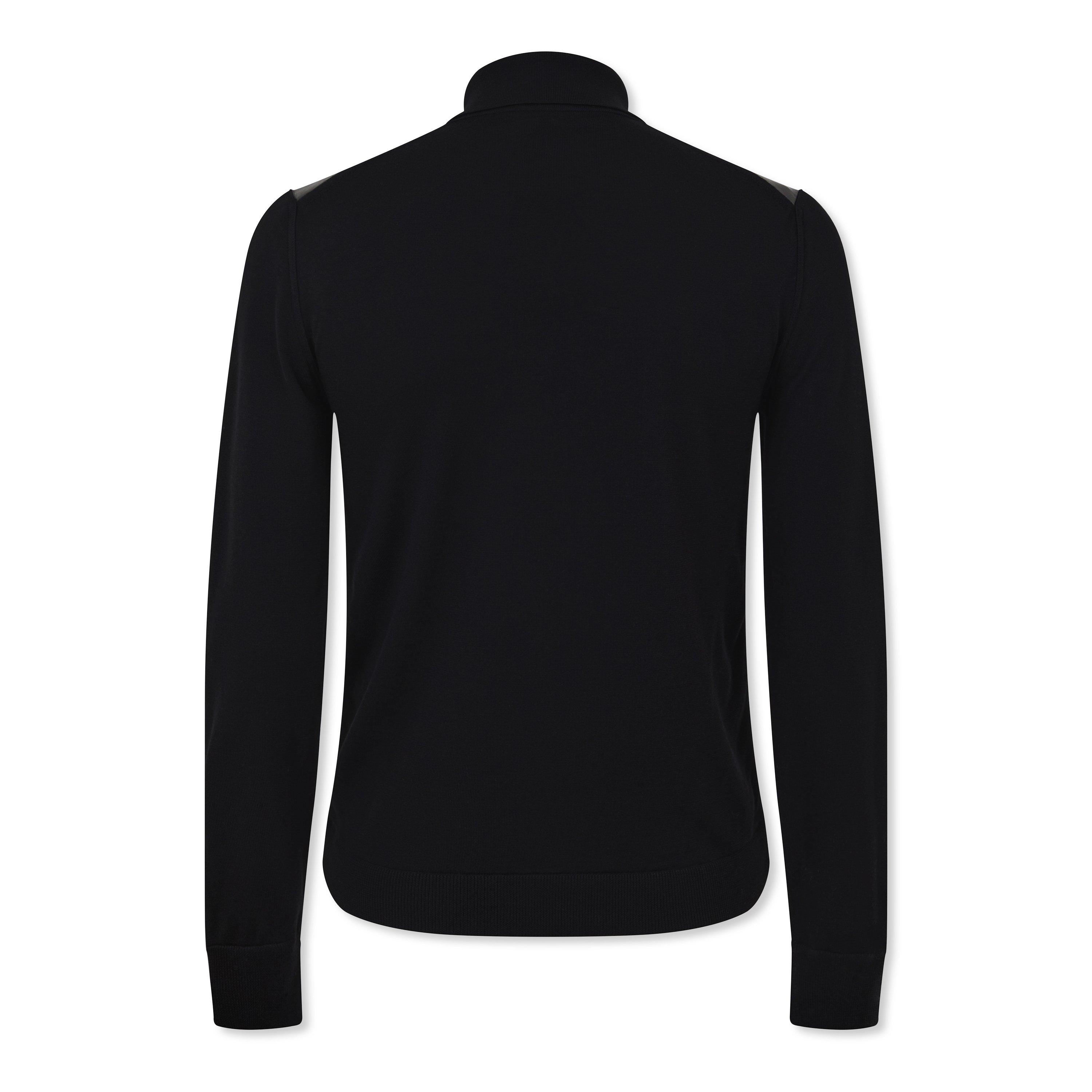 Black - Tom Ford - Men's Leather Panel Long Sleeve Button-Up Overshirt - 2