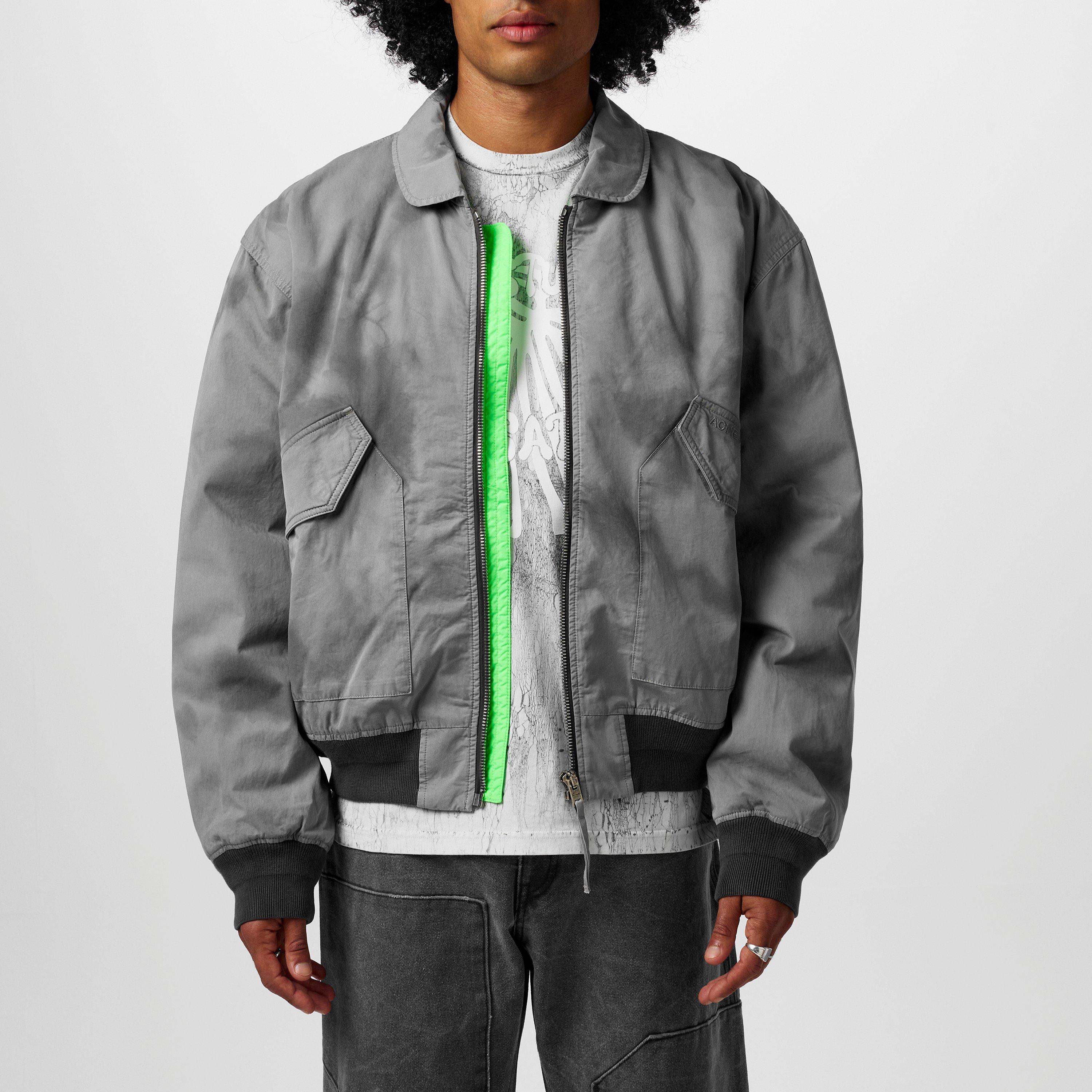 Grey - Acne Studios - Men's Orlinga Cotton Long Sleeve Oversized Fit Bomber Jacket - 1