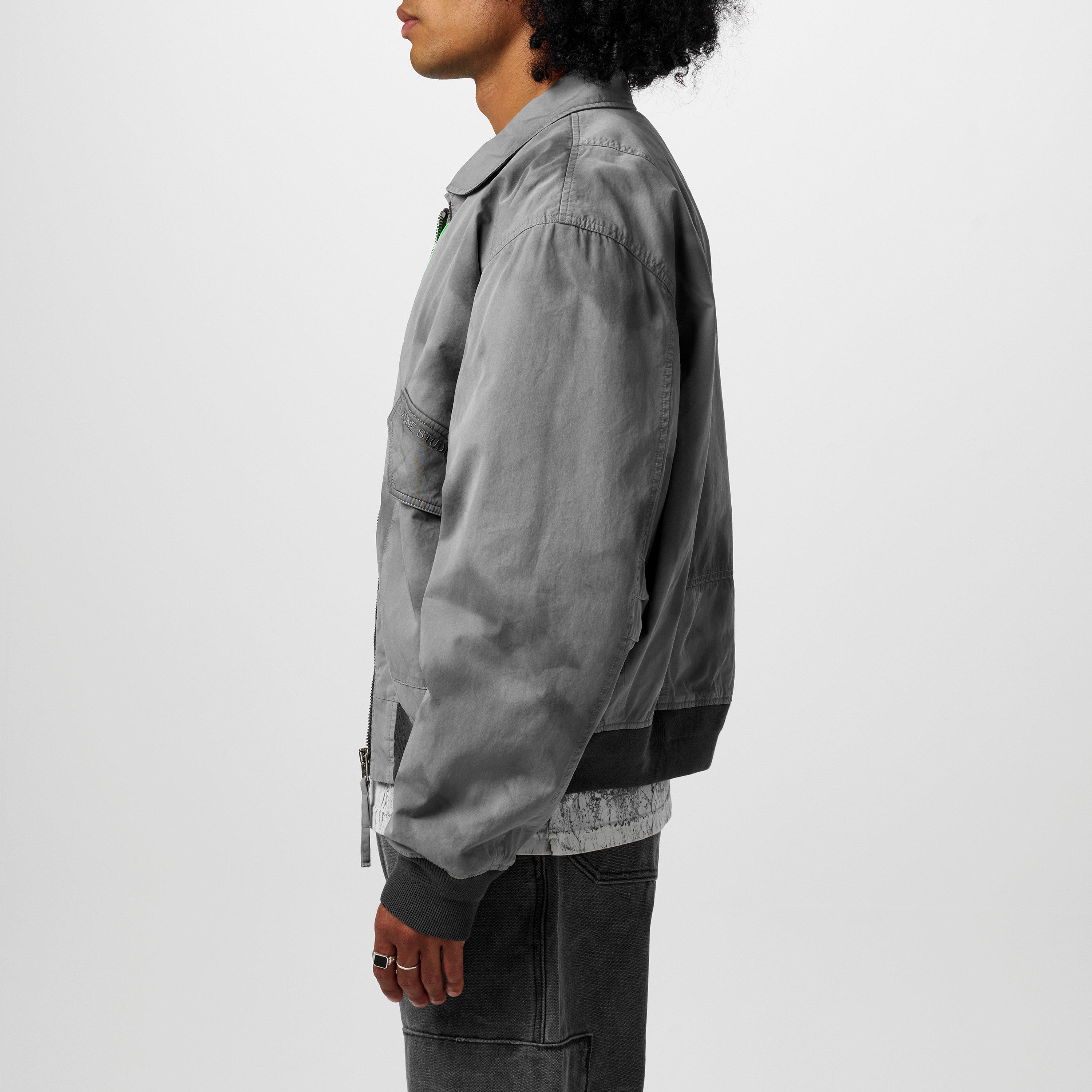 Grey - Acne Studios - Men's Orlinga Cotton Long Sleeve Oversized Fit Bomber Jacket - 2