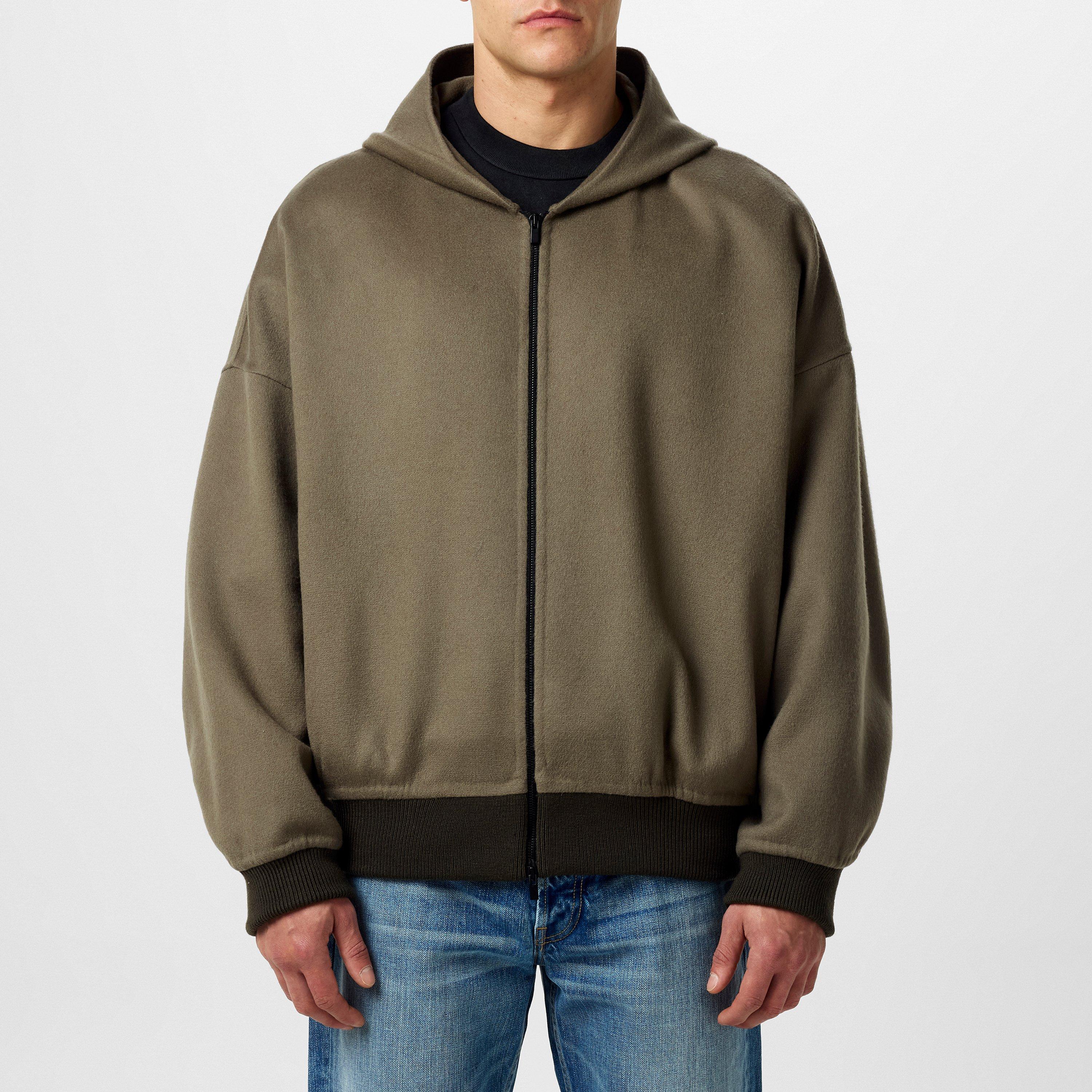 Wood - Fear Of God - Men's Fear of God Hooded Wool Long Sleeve Bomber Jacket - 1