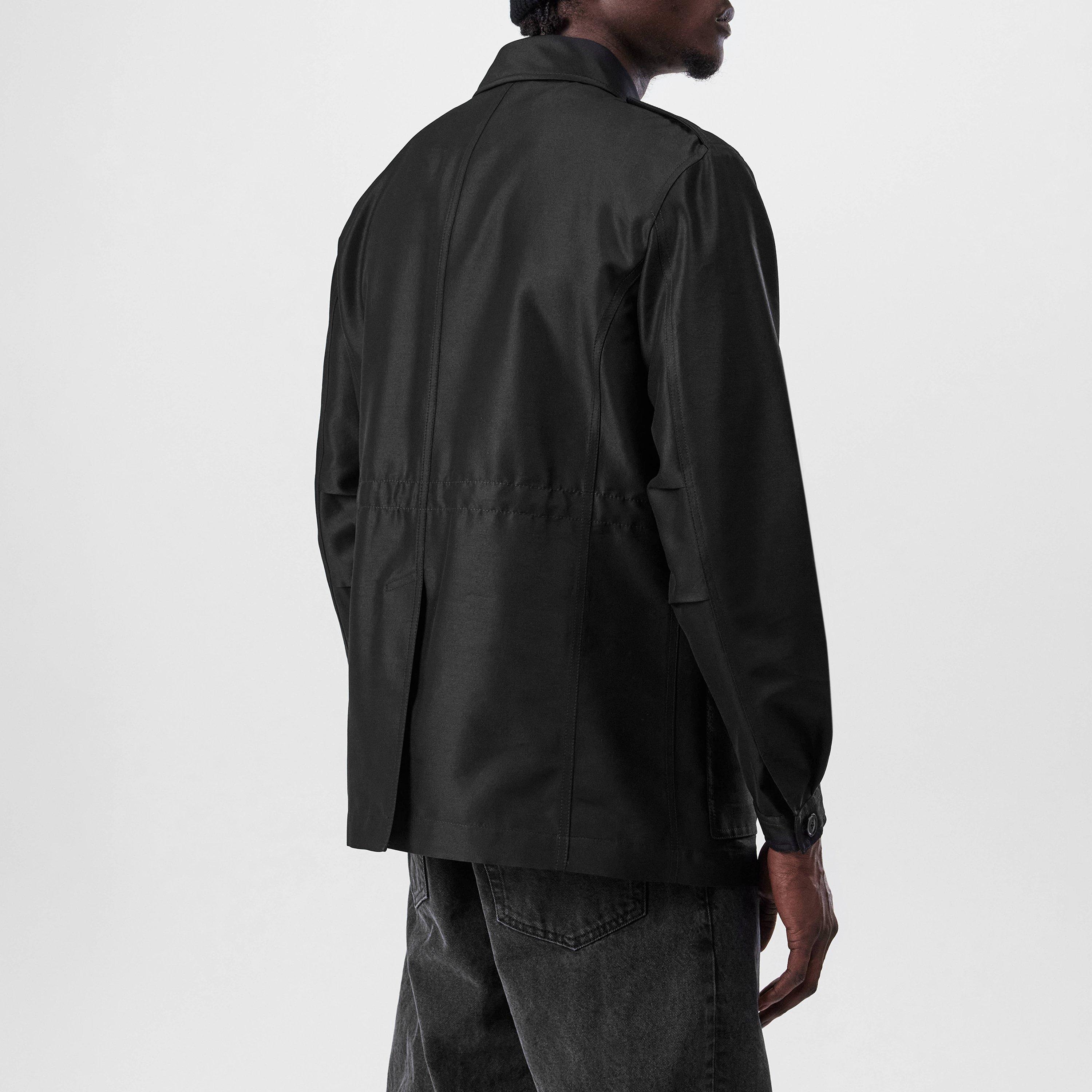 Black - Tom Ford - Men's  Wool Silk Long Sleeve Slim Fit Bomber Jacket - 3