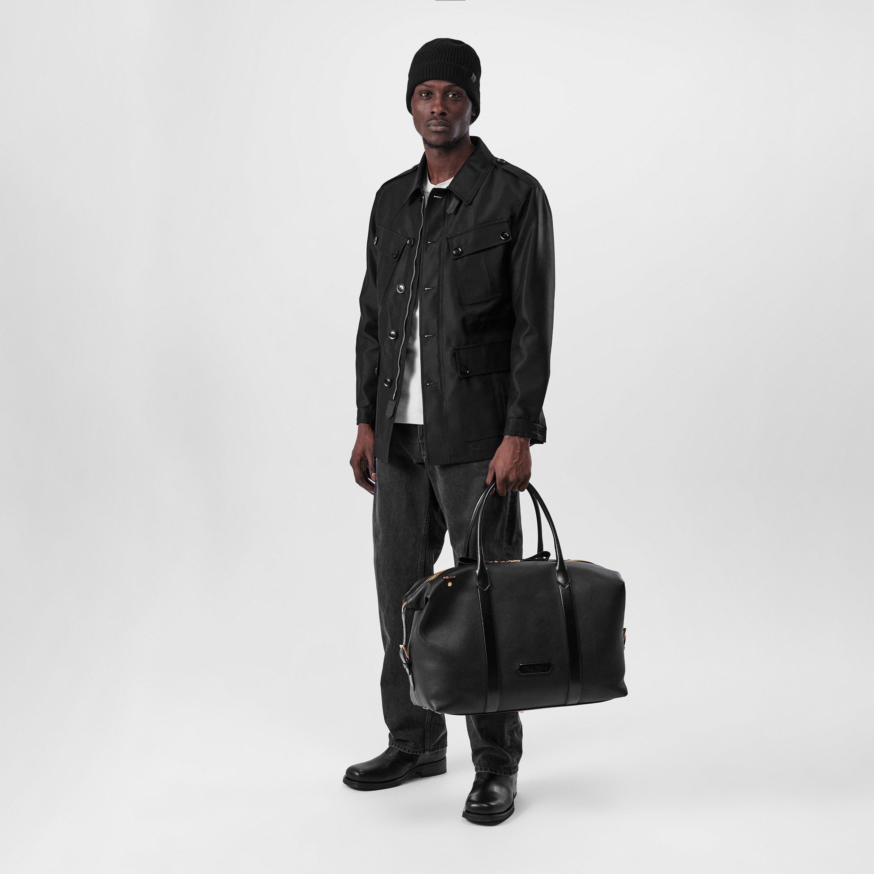 Black - Tom Ford - Men's  Wool Silk Long Sleeve Slim Fit Bomber Jacket - 4