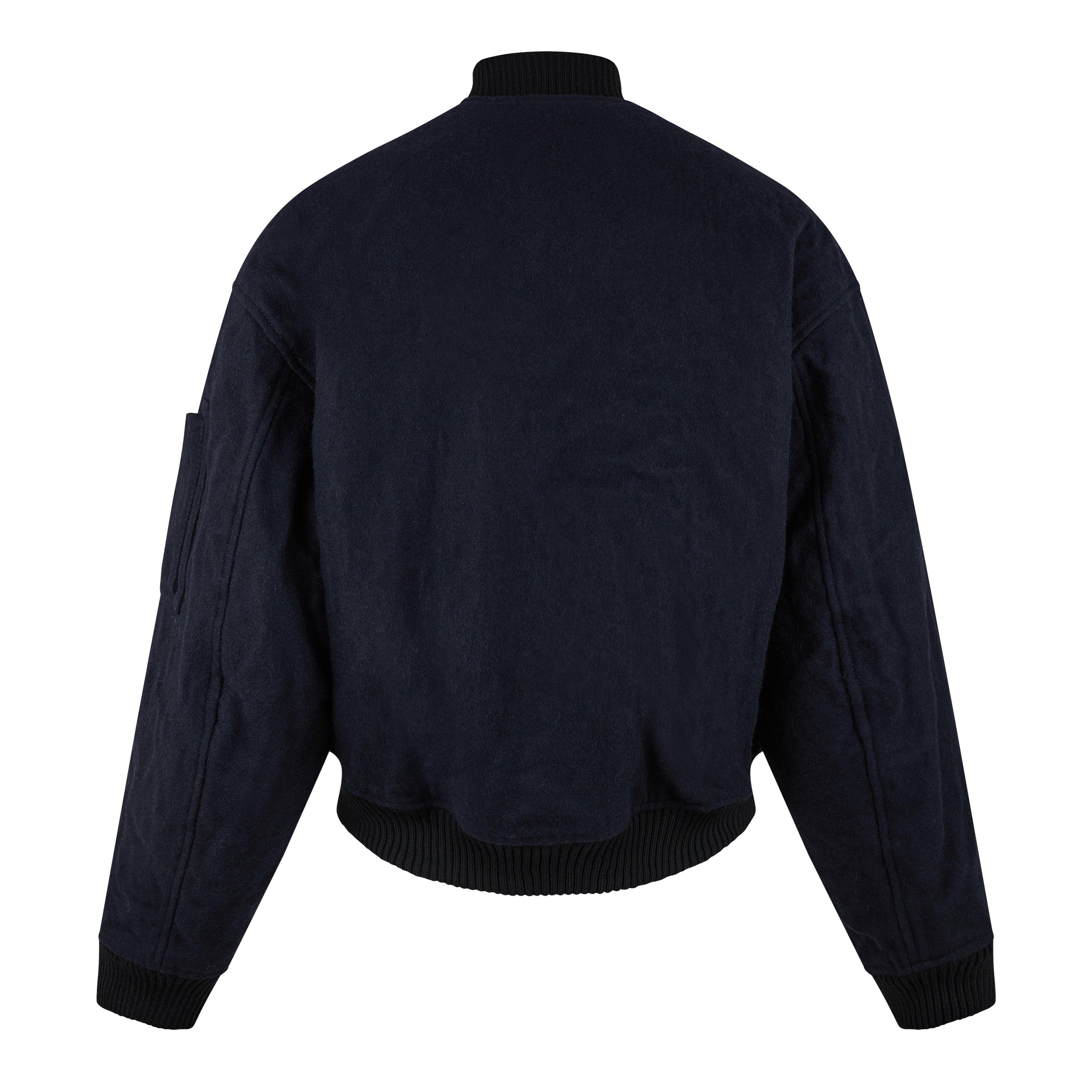 Navy Blue - DSquared2 - Men's Varsity 80s Wool Long Sleeve Oversized Fit Bomber Jacket - 2