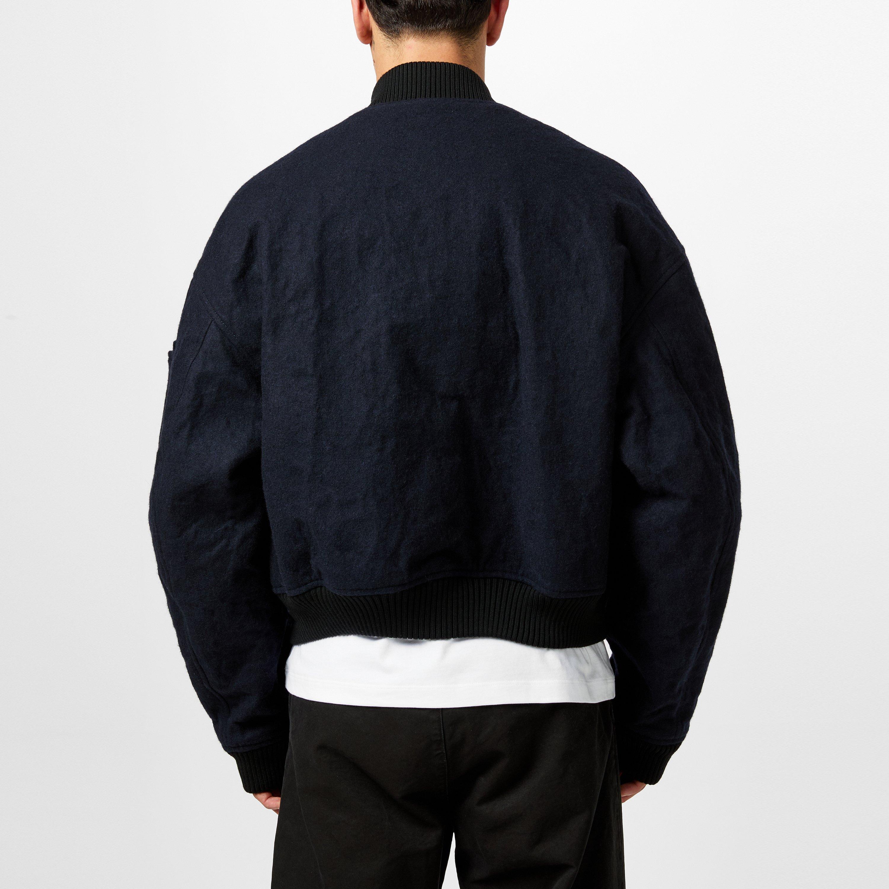 Navy Blue - DSquared2 - Men's Varsity 80s Wool Long Sleeve Oversized Fit Bomber Jacket - 4